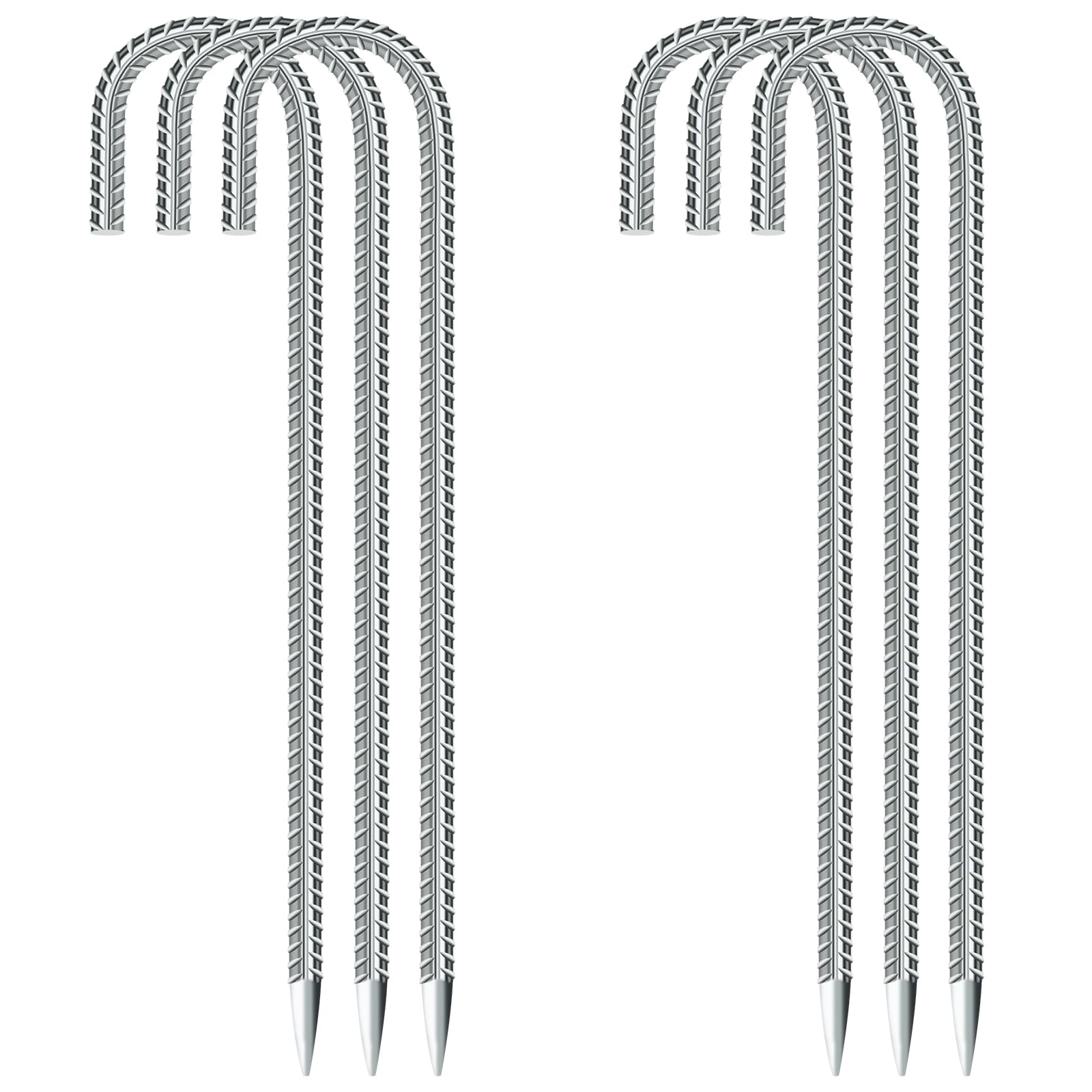 6 Picchetti da Pavimento Pesanti a J per Tenda