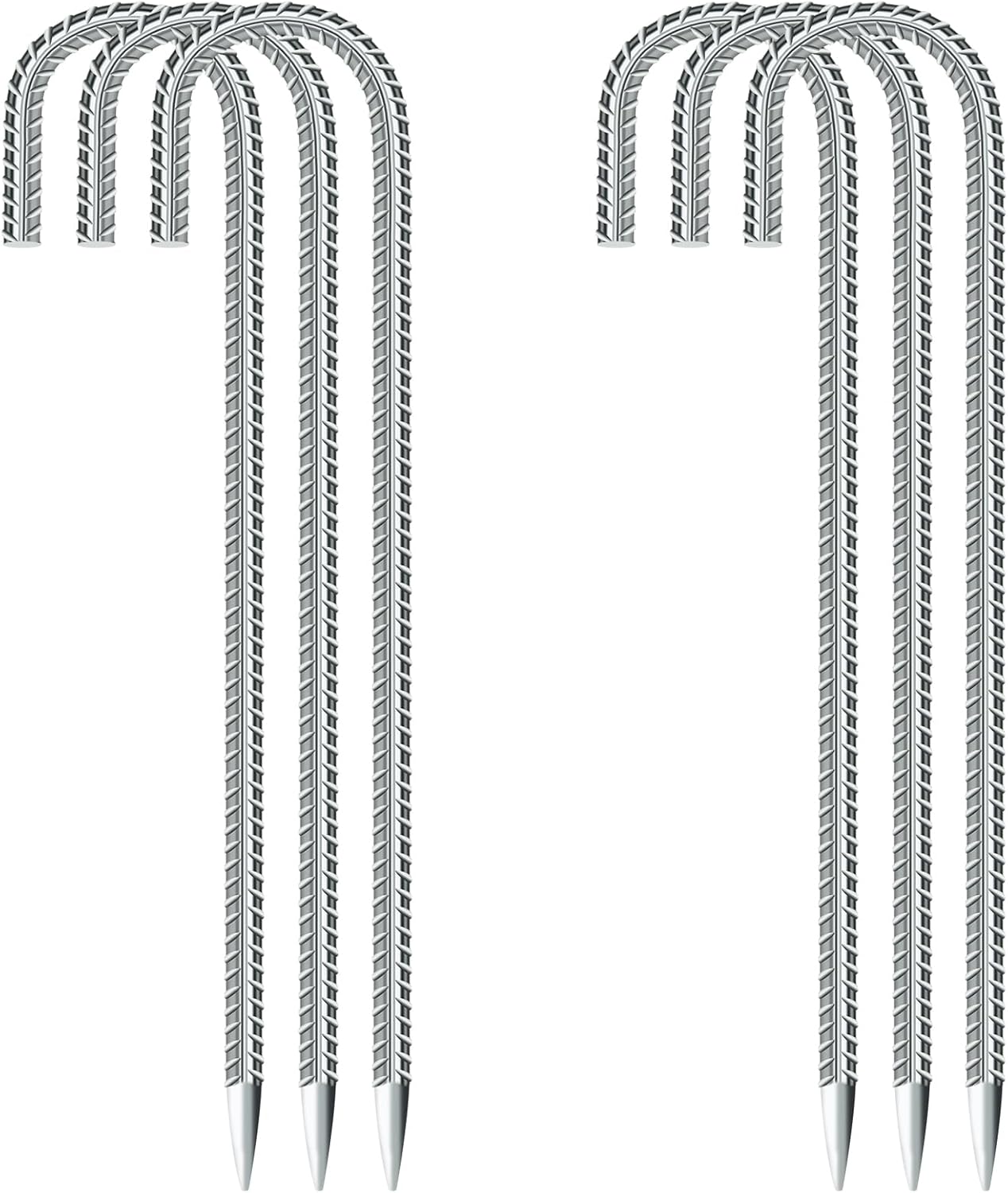 6 Picchetti da Pavimento Pesanti a J per Tenda - immagine 1