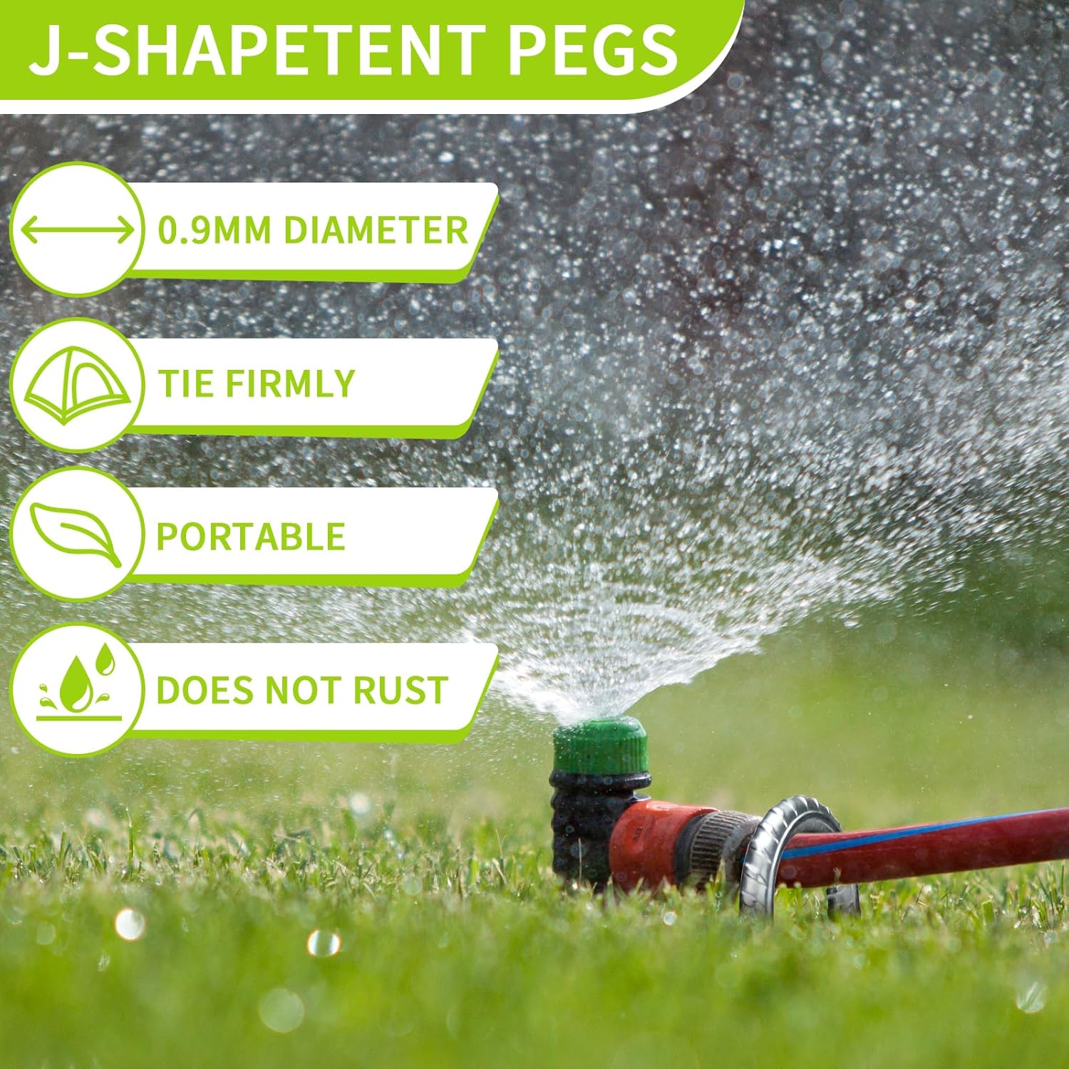 6 Picchetti da Pavimento Pesanti a J per Tenda - immagine 4