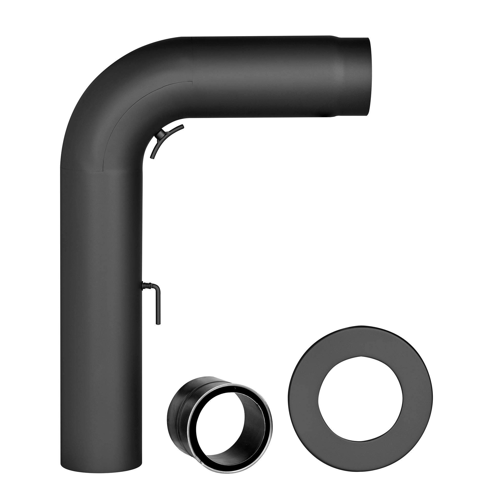 FIREFIX R130/SBR - Set 3 Tubi Stufa Acciaio 2mm, Ø 130mm, Nero