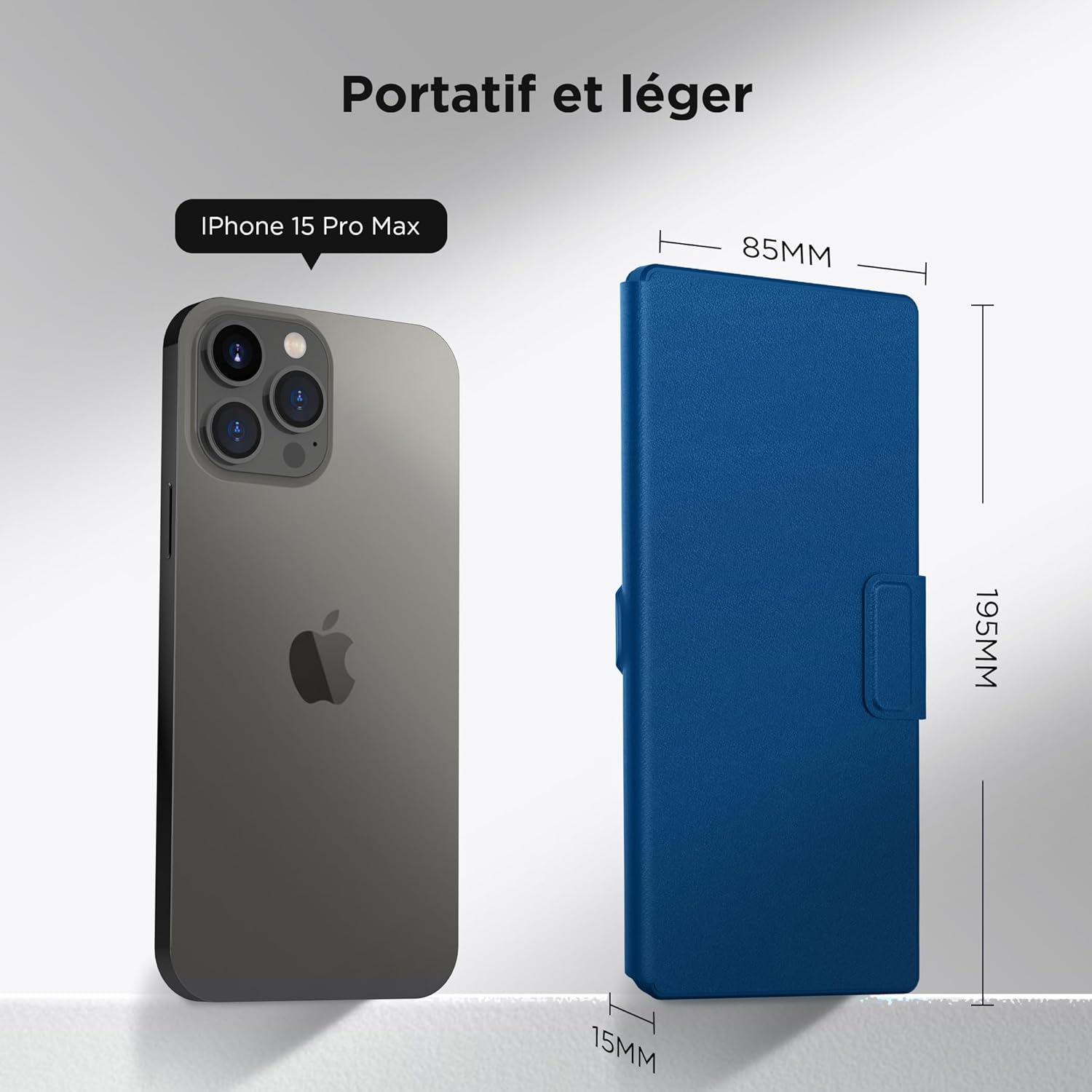 Cacoe Tastiera Bluetooth Pieghevole AZERTY, Blu Mare - immagine 2