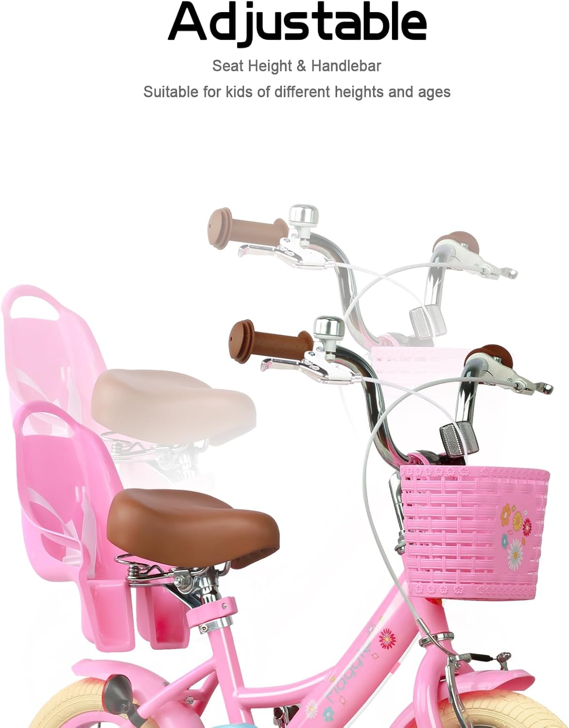 Glerc Bicicletta Bambine 40,6 cm con Cestino e Campanello - immagine 8