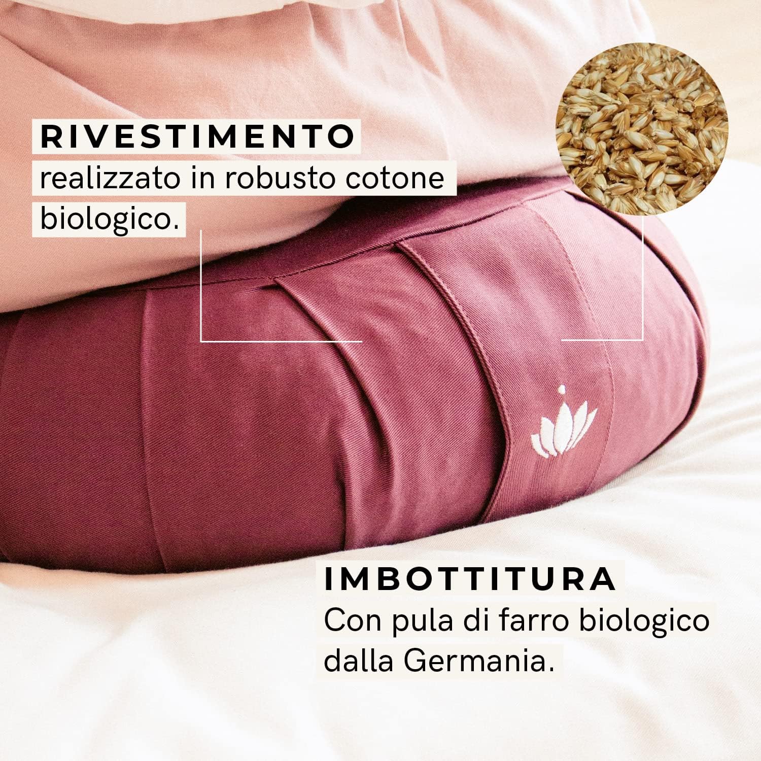 Lotuscrafts Cuscino Meditazione Zafu Zen - Altezza 15 cm - immagine 5