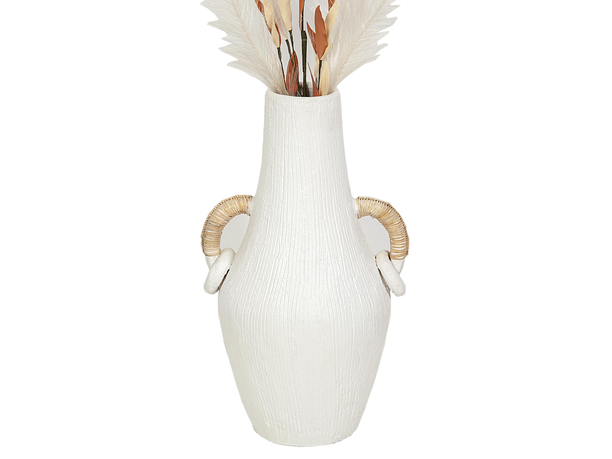 FLORERO TERRACOTA ASAS MIMBRE