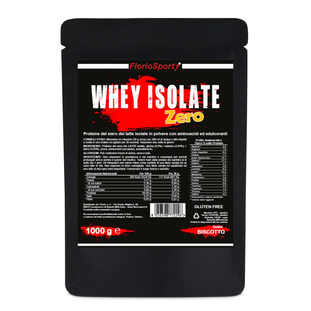 Floriosport Whey Isolate Zero 1000g - Proteine del Siero Latte
