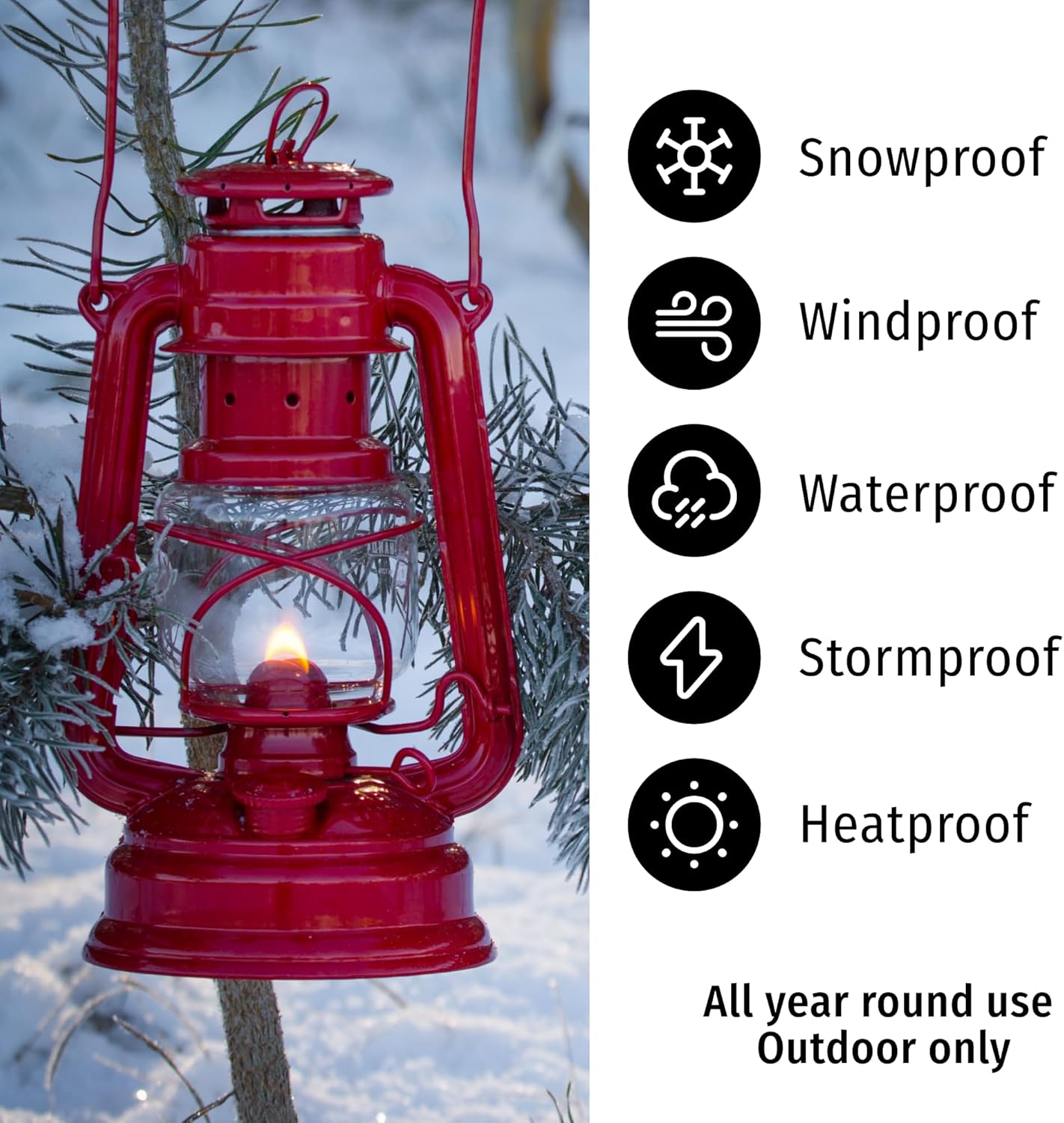 Feuerhand 276 Lanterna a olio per esterni, prodotta in Germania dal 1893, lampada a paraffina con acciaio zincato, cherosene antiruggine, serbatoio da 300 ml, combustione 20 ore, da appendere o da - immagine 5