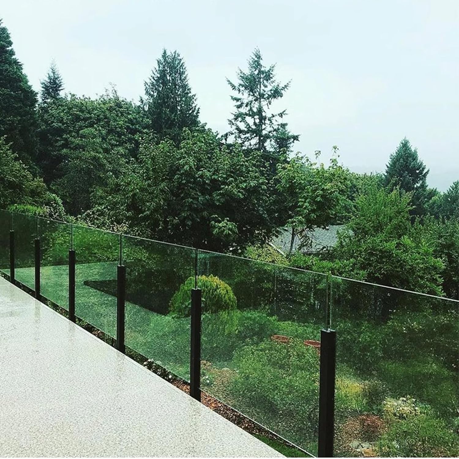 Palo per Balaustra in Vetro Nero 85cm - immagine 2