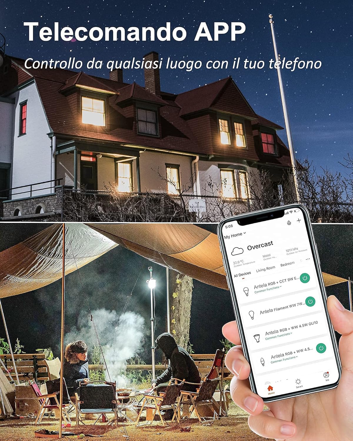 Antela Lampadine LED Smart WiFi E27 Dimmerabile 9W - immagine 4