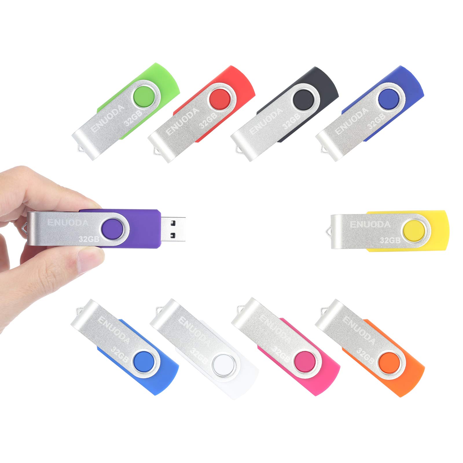 Enuoda Chiavetta USB 32GB - 10 Pezzi Multicolore