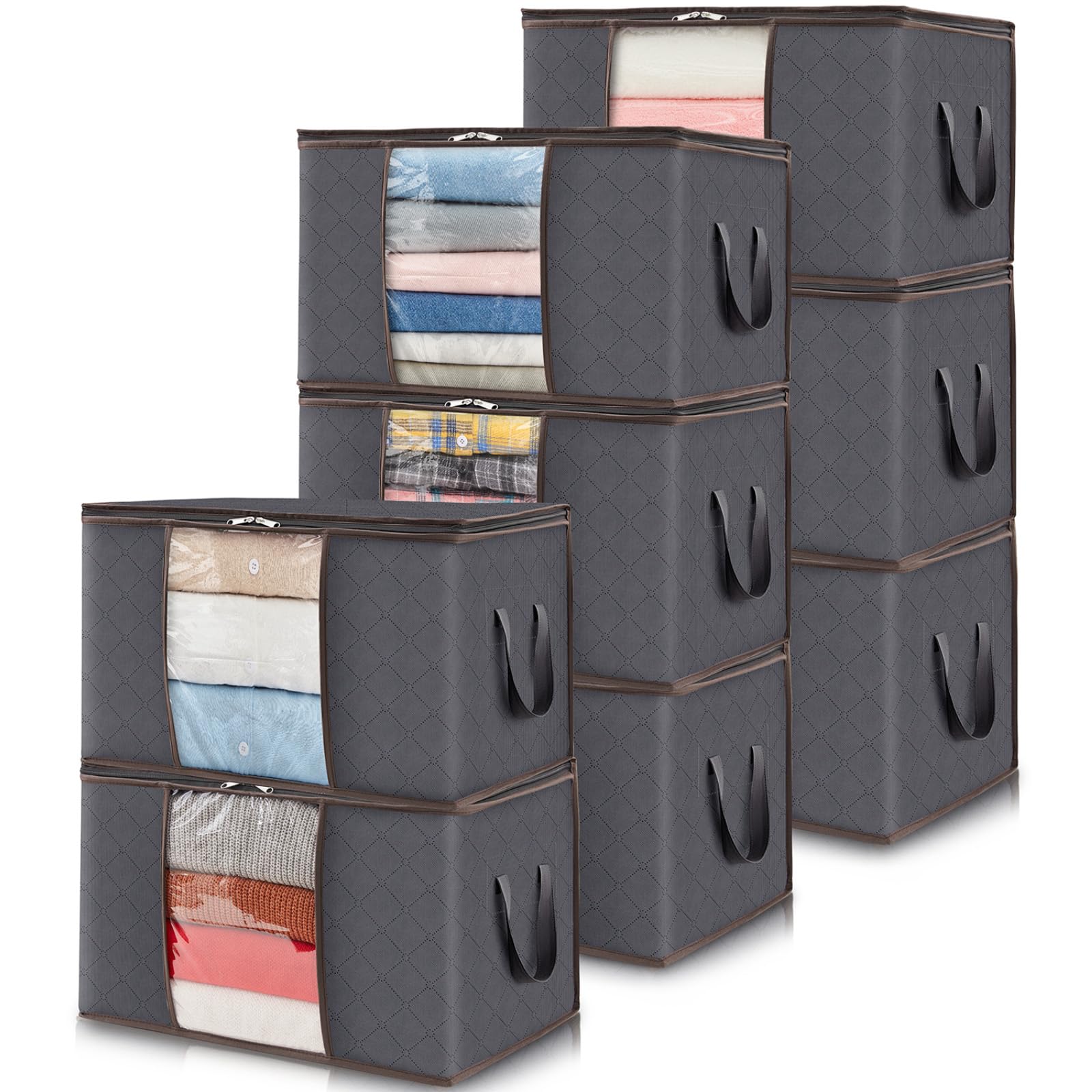 Lifewit 8 pezzi Scatole Organizer Armadio per Vestiti, Grigio