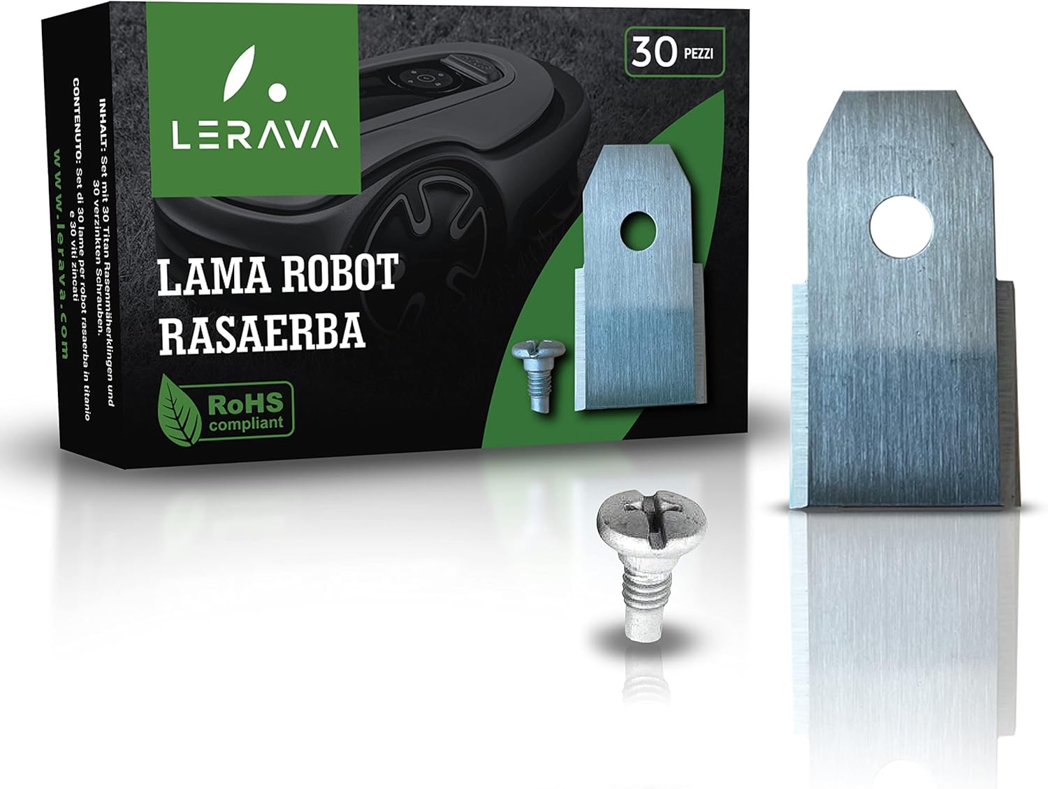 Lerava Lame di Ricambio per Robot Tagliaerba - 30 pezzi