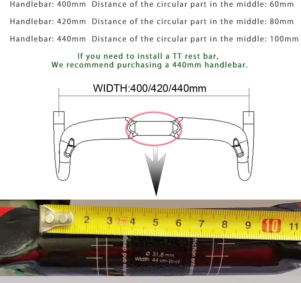 Alfa Pasca Manubrio Bici Corsa in Carbonio 31.8*400mm - immagine 3
