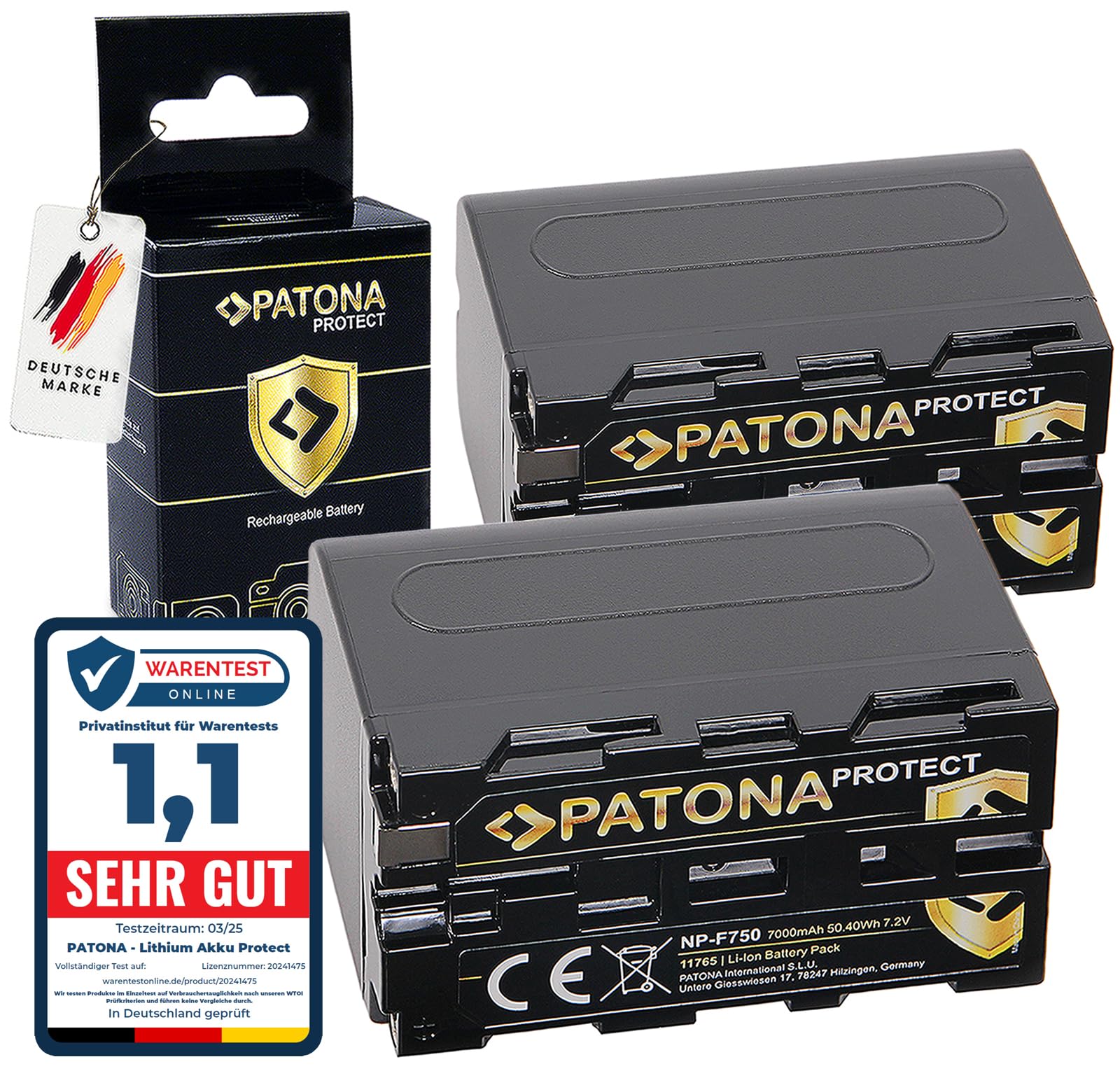 Patona 2x Protect V1 - Batteria NP-F750