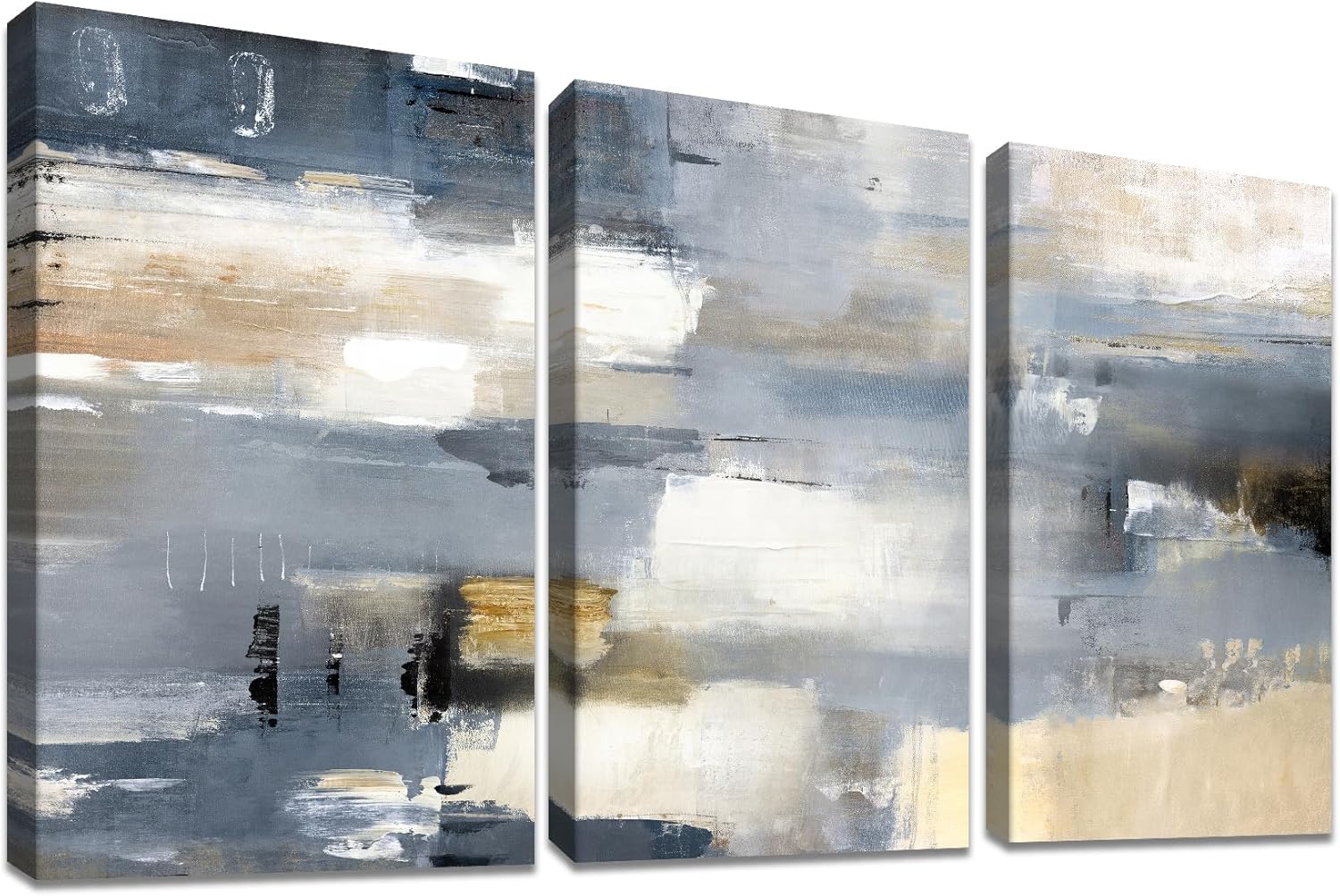 3Pcs Stampa su Tela con Cornice Astratta 150x70cm - immagine 1
