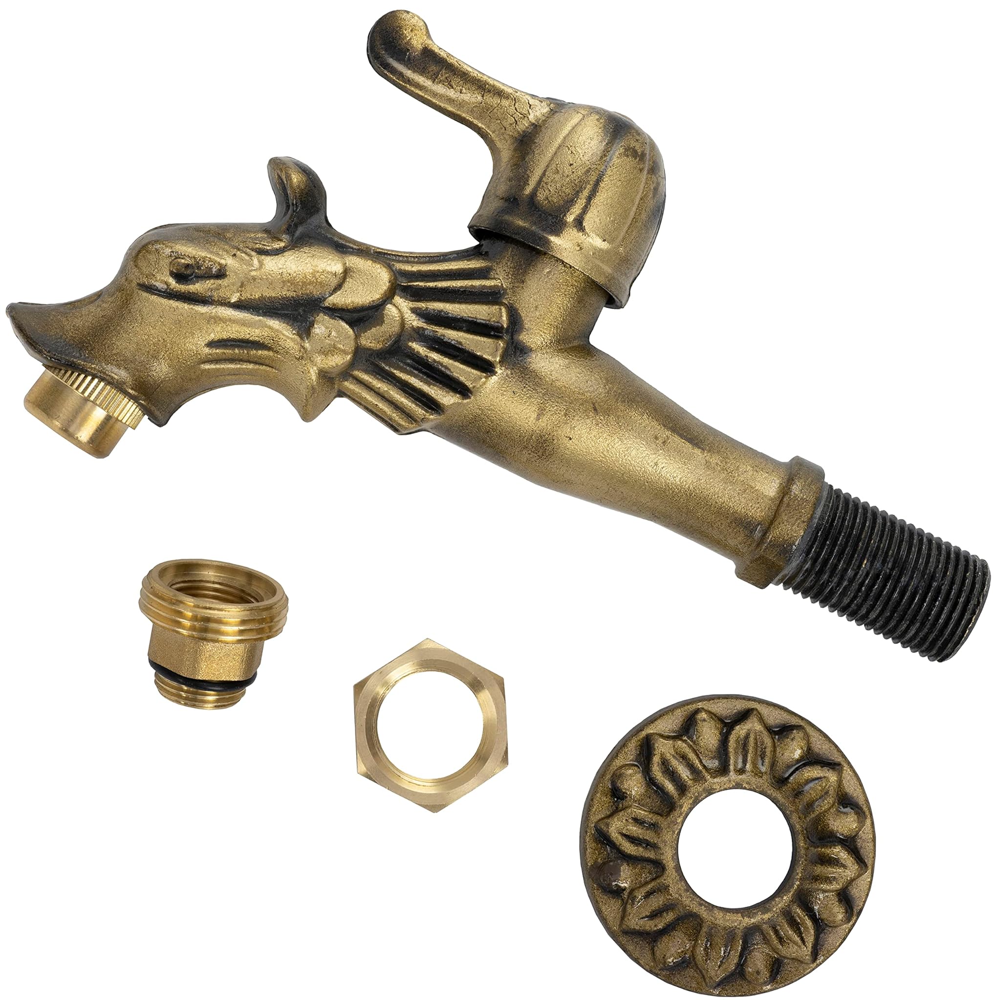 Aerzetix C60216 - Rubinetto a Muro 1/2'' "Testa di Drago"