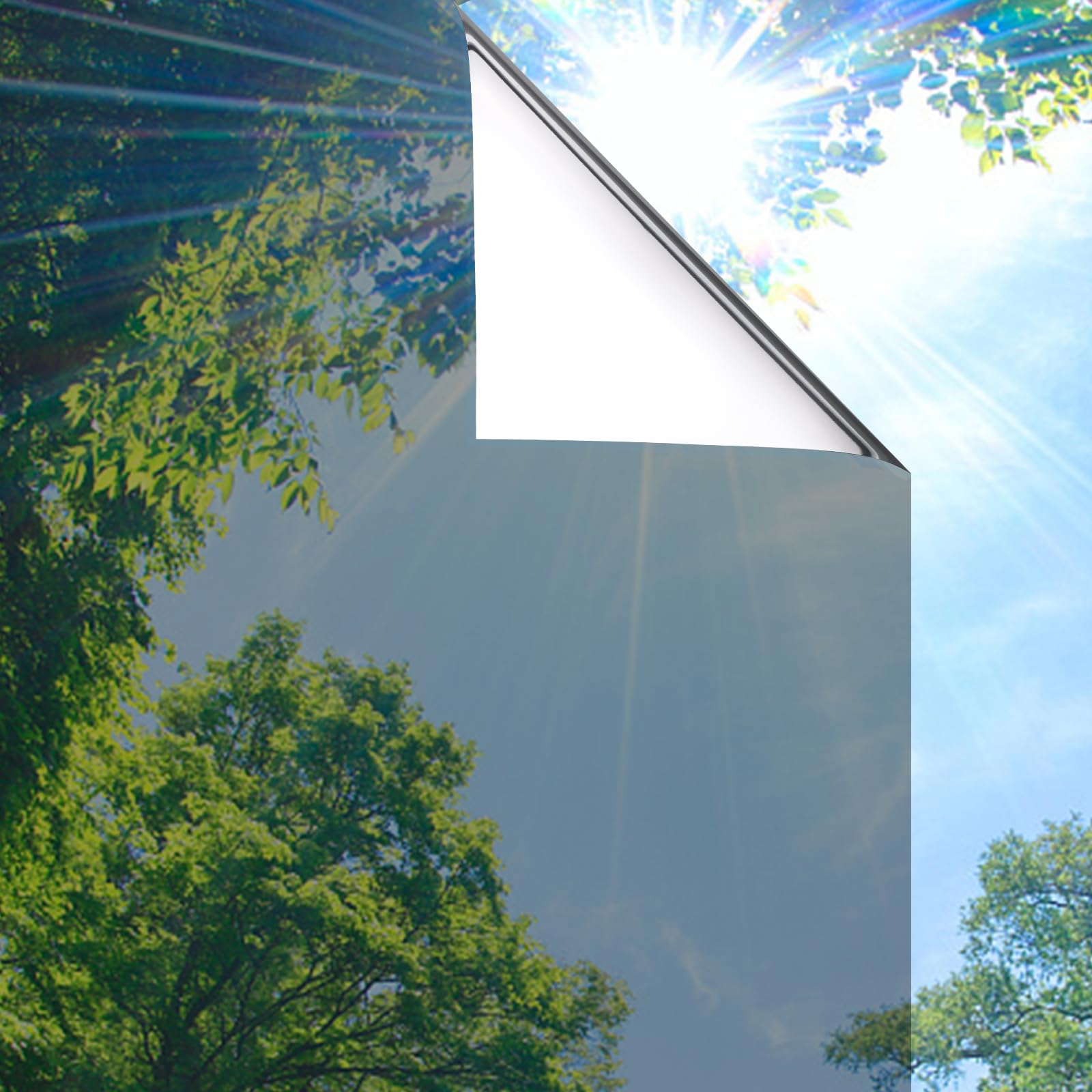 Lifetree Pellicola a Specchio per Finestra 115x300cm, Argento