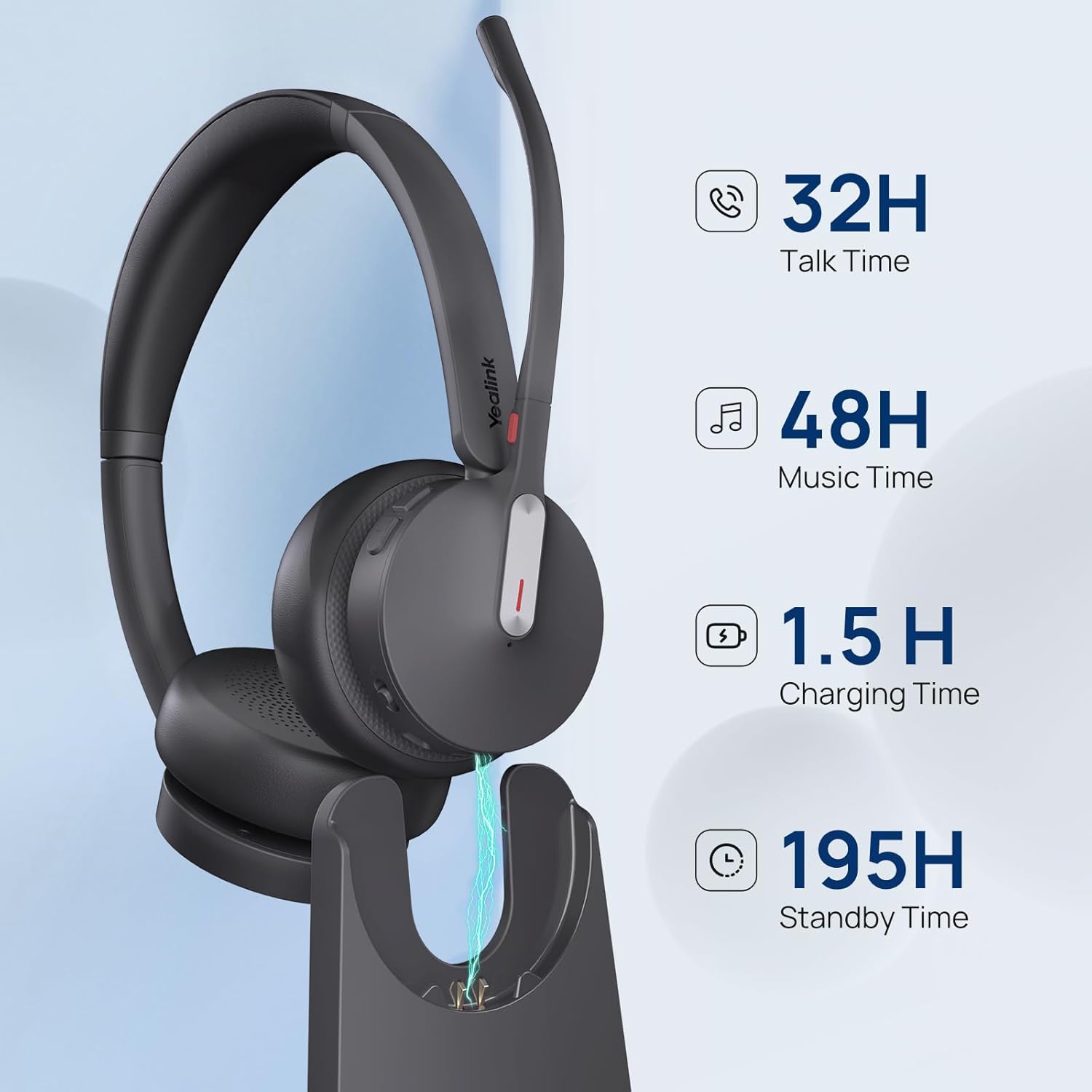 Yealink WH64 - Cuffie Ibride DECT e Bluetooth 32h - immagine 3