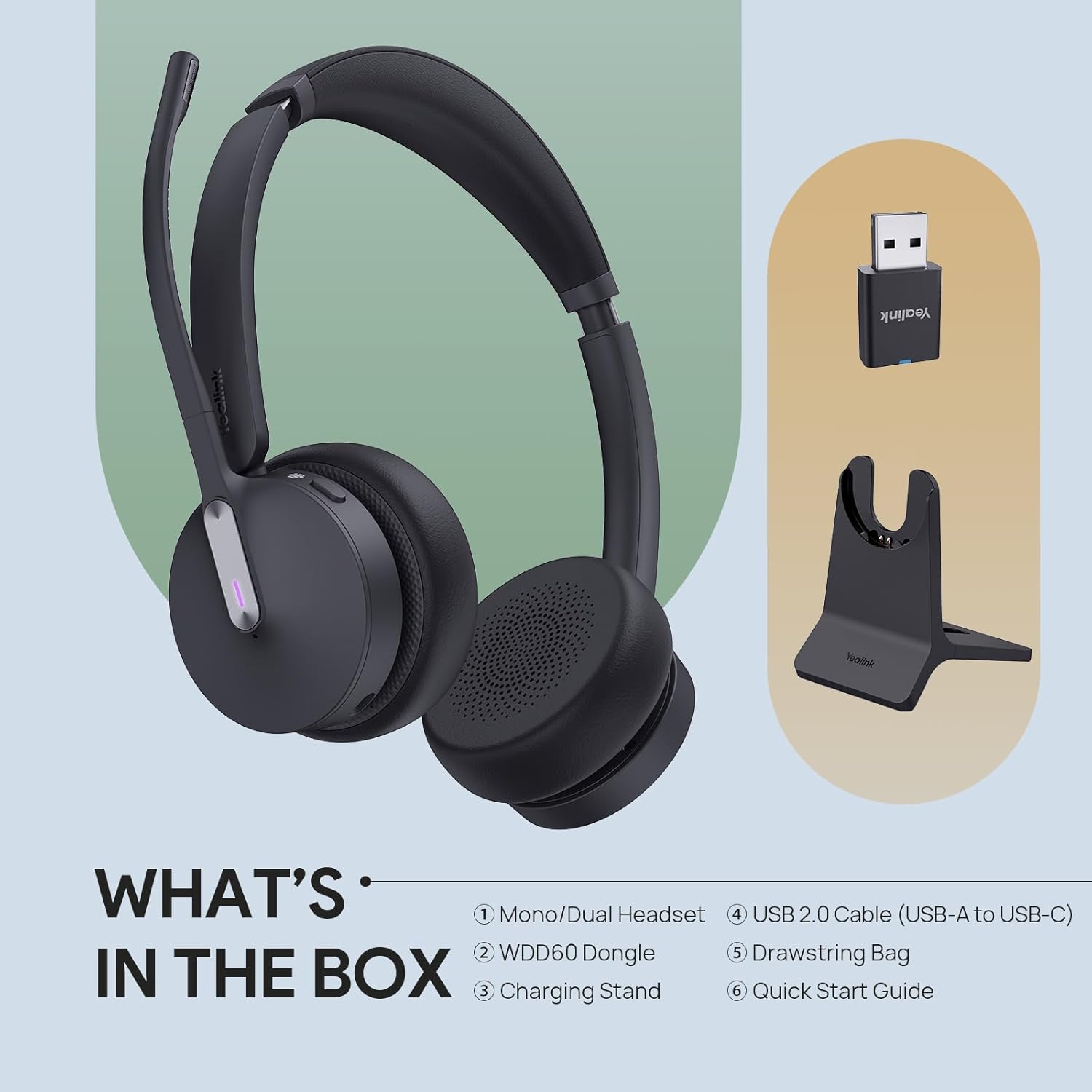 Yealink WH64 - Cuffie Ibride DECT e Bluetooth 32h - immagine 5