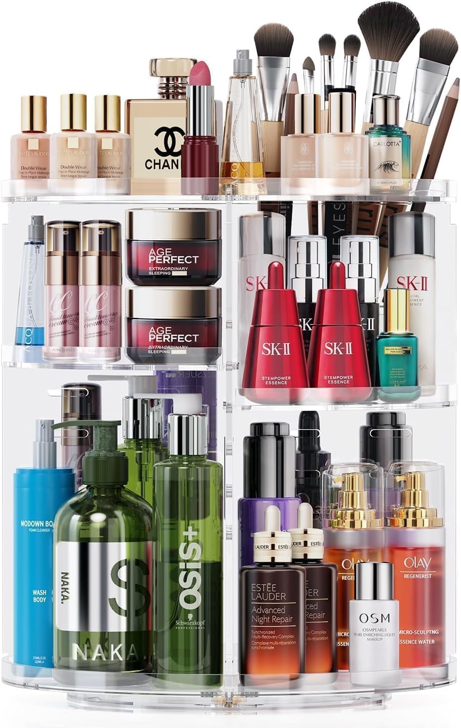 Auxmir Porta Trucchi Rotante 360° Trasparente