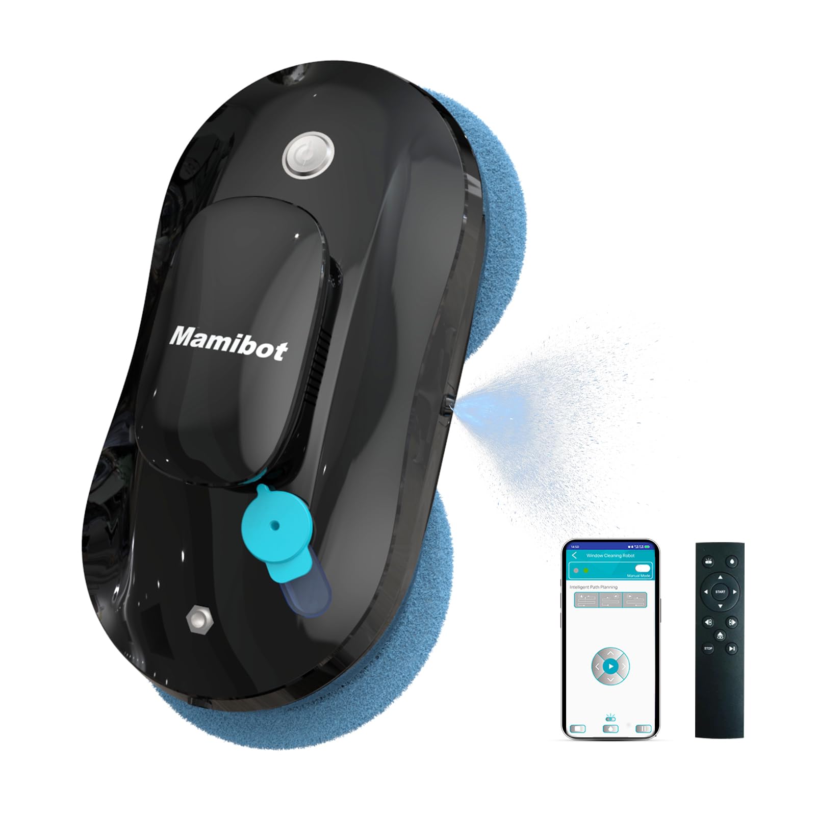 Mamibot W110-P - Robot Pulizia Finestre Automatico, Nero