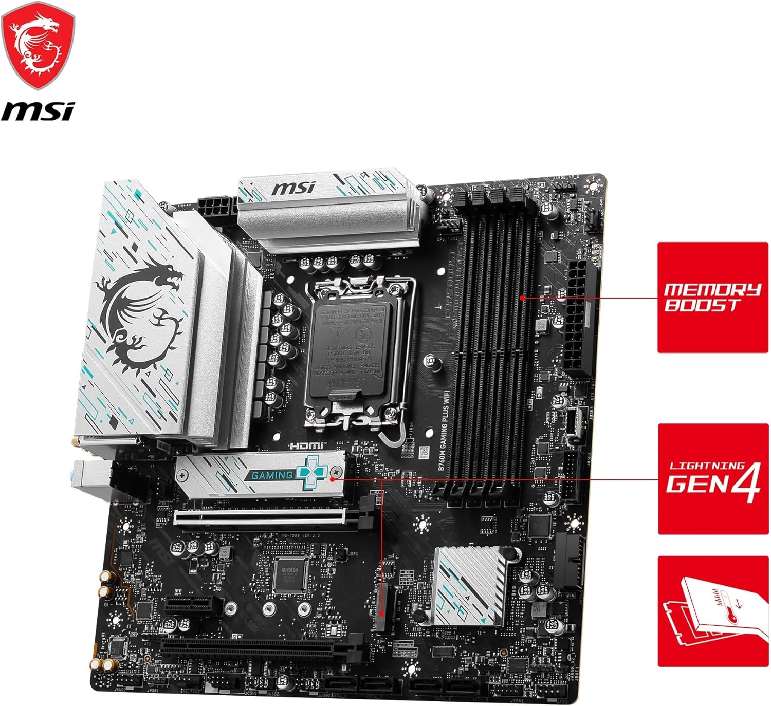 MB MSI Intel 1700 B760M GAMING PLUS WIFI - immagine 3