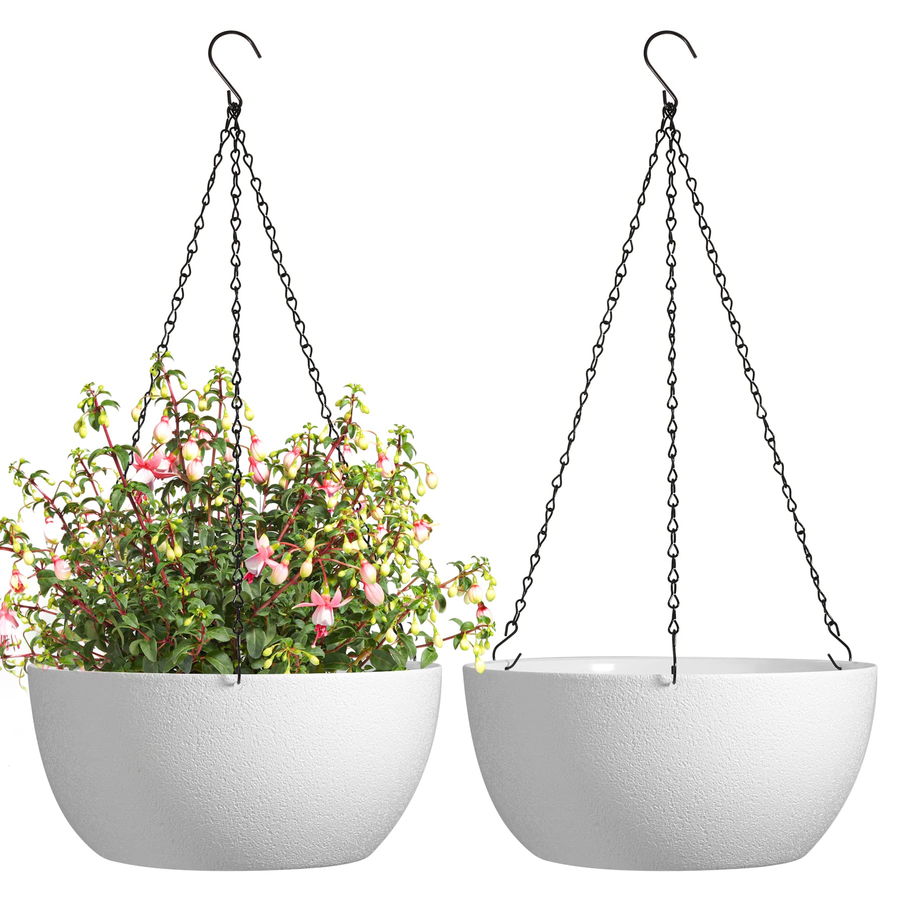 T4U Vasi da Appendere in Plastica Set di 2, Bianco