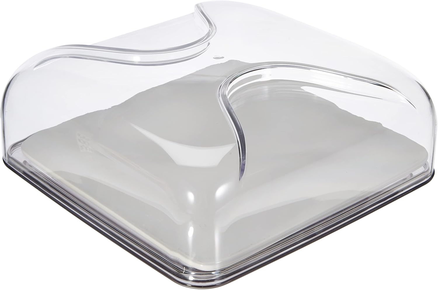 Guzzini Copriformaggio Quadrato Gocce, Grigio Cielo, 25.5 x 25.5 x h11.5 cm