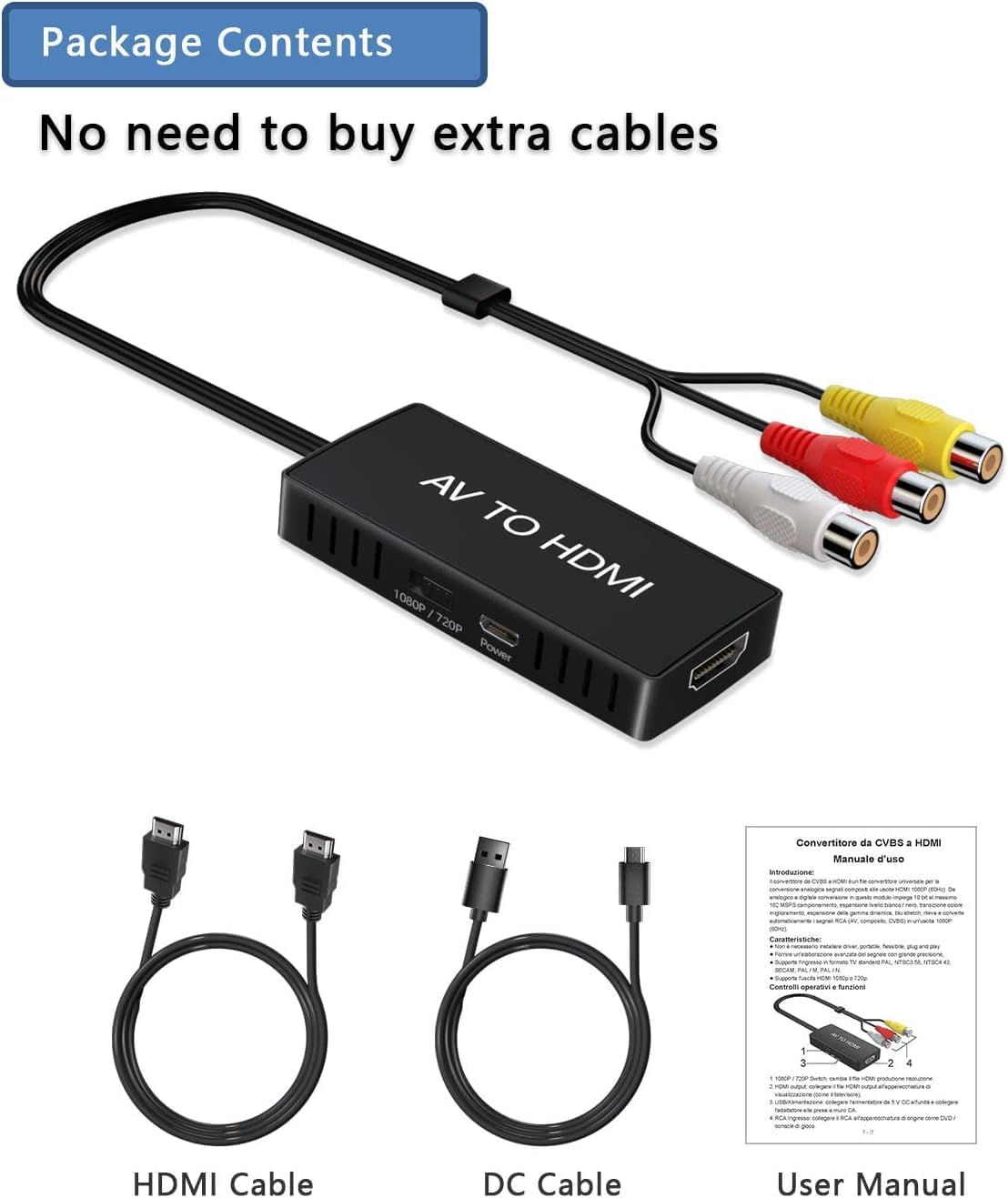 Digitpro Convertitore da RCA a HDMI 720P/1080P - immagine 6