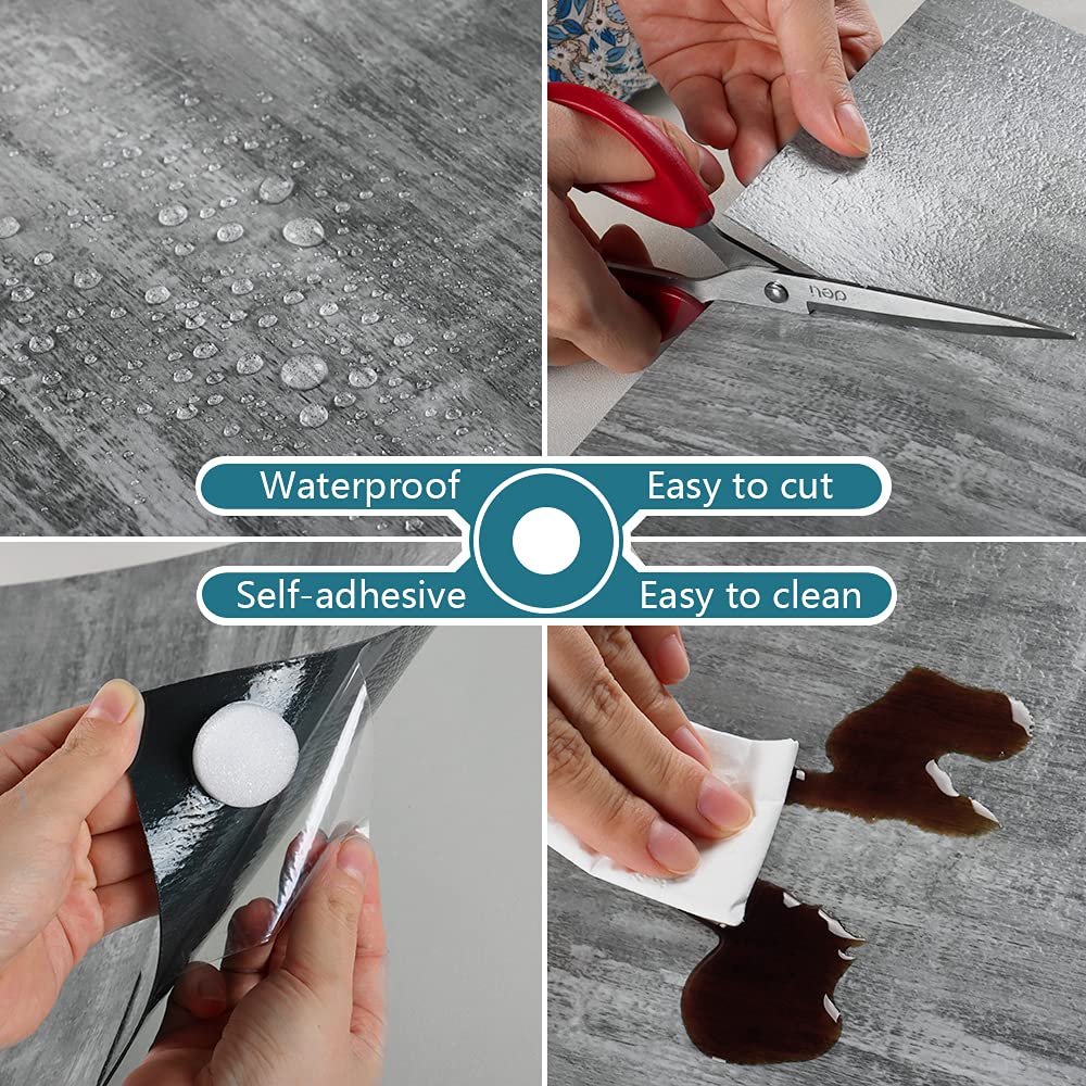 Veelike Piastrelle Adesive Vinile Effetto Cemento 24pz - immagine 3