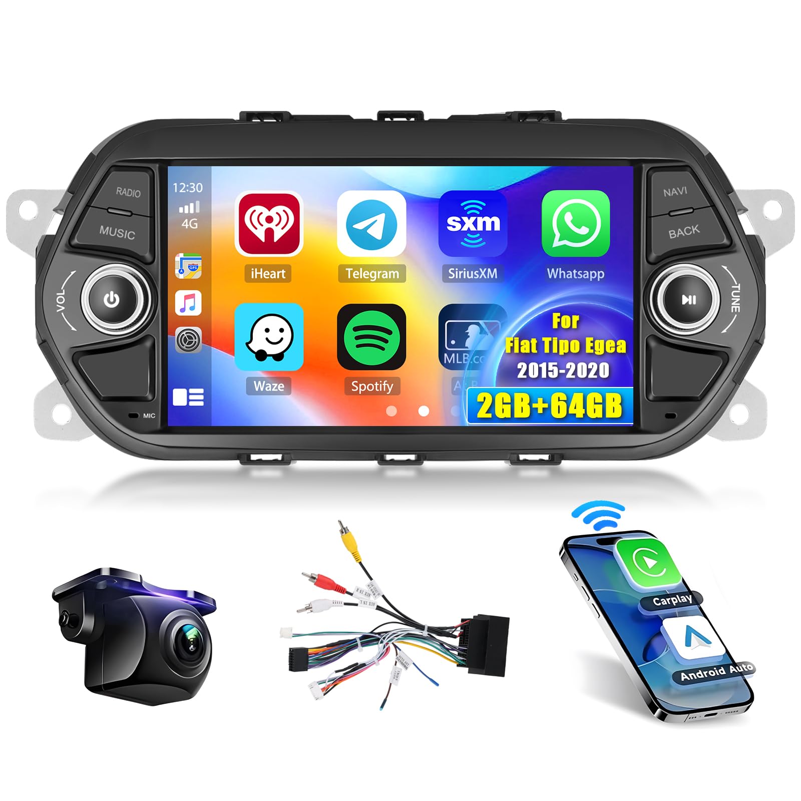 Hikity Autoradio Android 13 per Fiat Tipo Egea 2015-2020