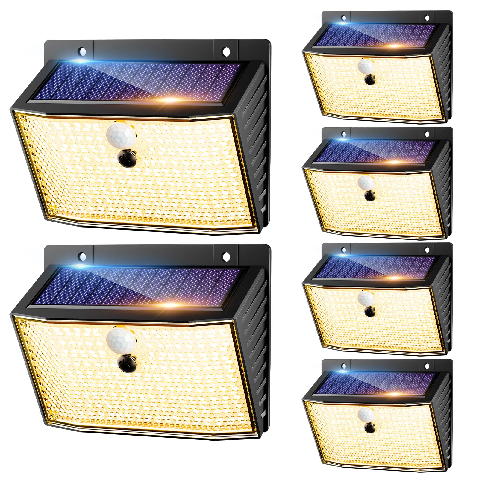 Nipify Faretto LED Esterno Solare 6 Pezzi, Bianco Caldo