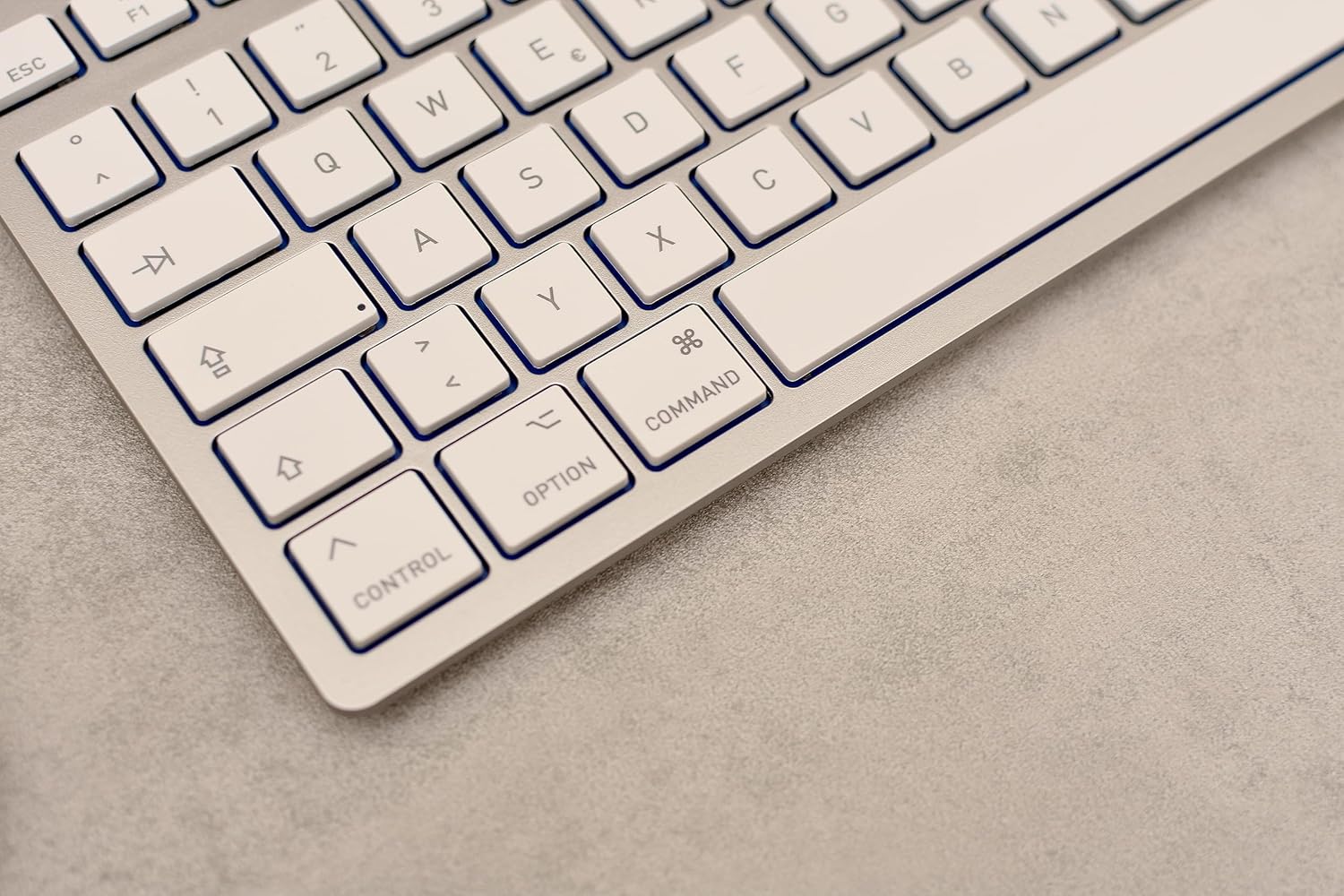 Cherry KC 6000 SLIM FOR MAC - Tastiera con filo, Bianco-Argento - immagine 3