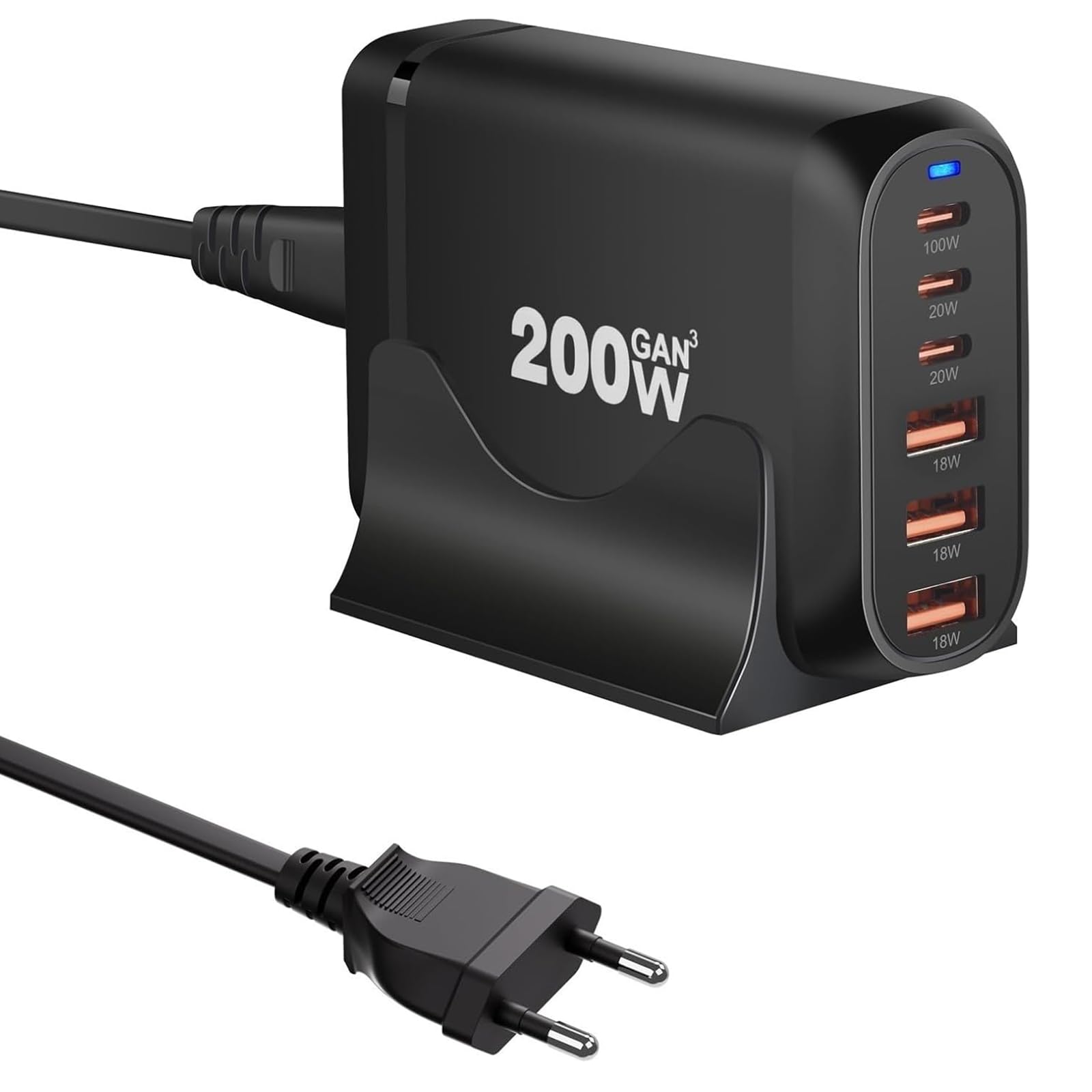 Stazione di Ricarica USB 200W 6 Porte GaN III