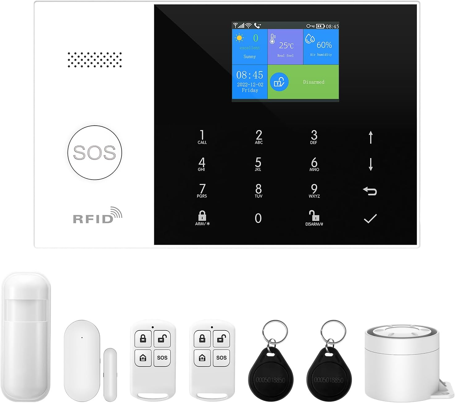 Allarme Casa 4G Wifi Senza Fili - Kit 8 Pezzi