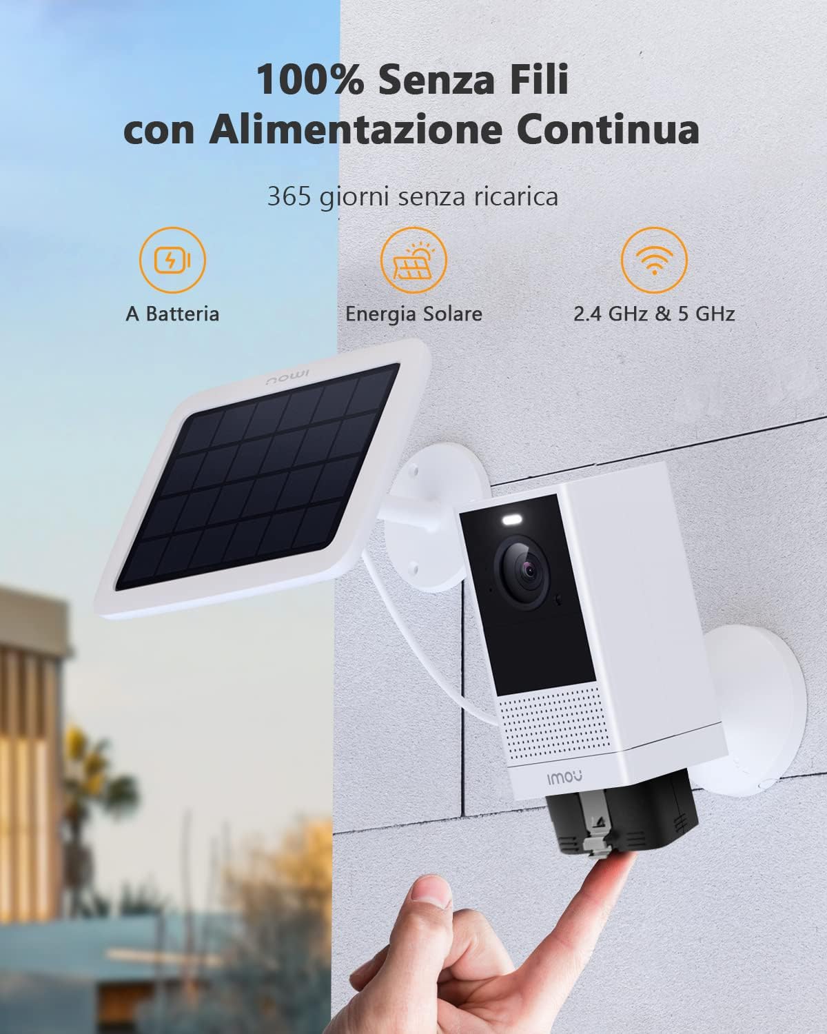 Imou Telecamera WiFi Esterno Batteria Ricaricabile 4MP - immagine 2