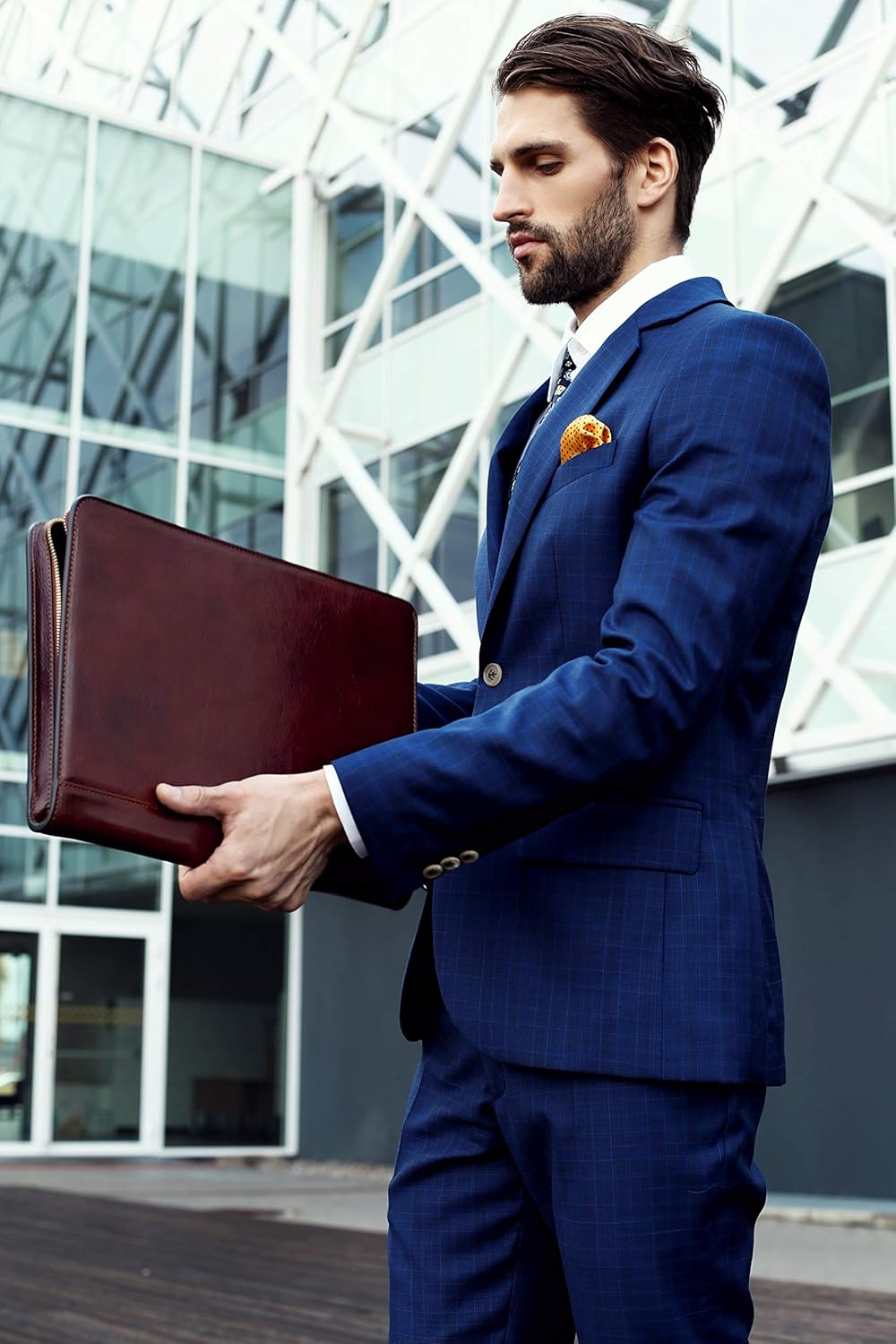 Time Resistance Cartella Portadocumenti A4 in Vera Pelle - immagine 4