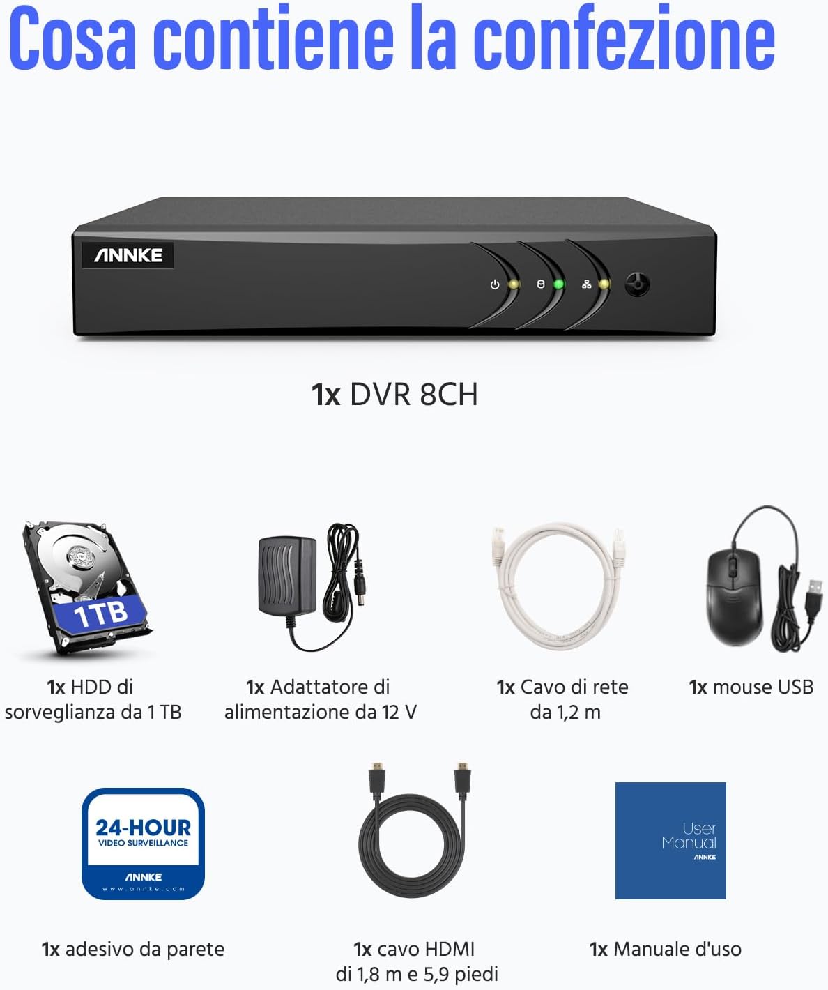 Annke CCTV DVR 8 Canali con Hard Disk 1 TB - immagine 8
