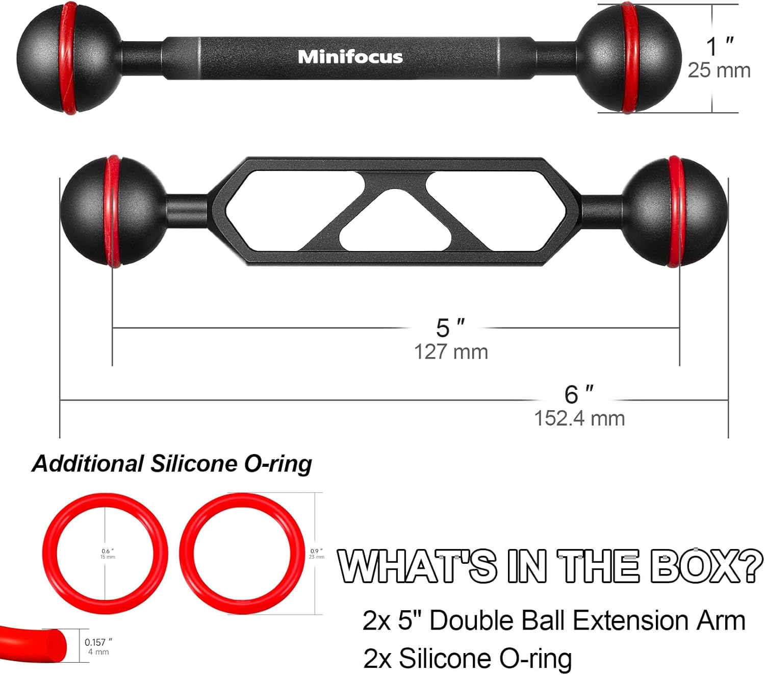 Minifocus Doppio Braccio a Sfera 2,5 cm Subacqueo - immagine 4
