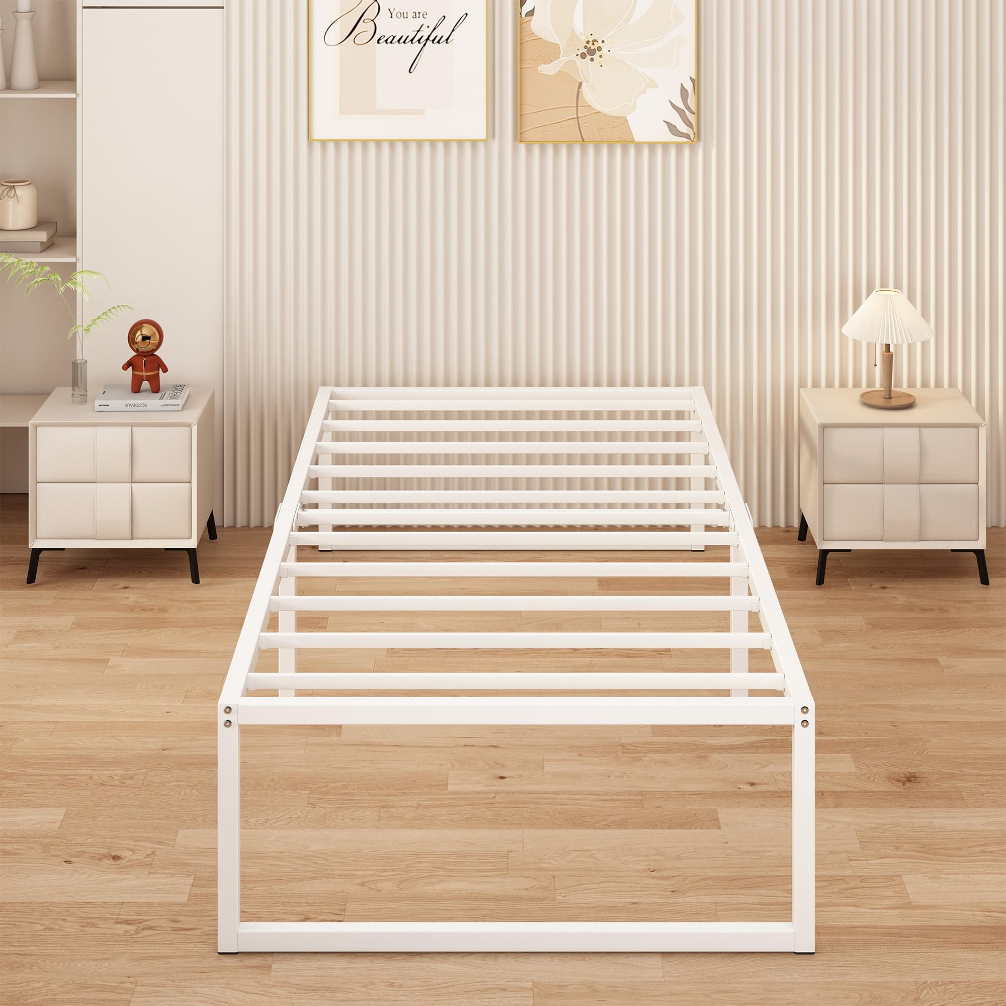 Yicensen Struttura Letto Singola 80x190cm, Bianco