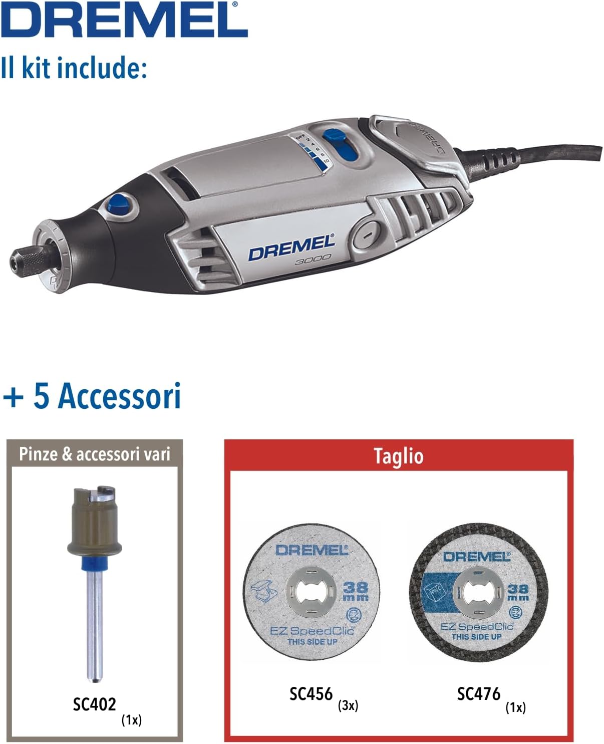 Dremel 3000 Multiutensile 130 W - Kit Exclusive - immagine 2