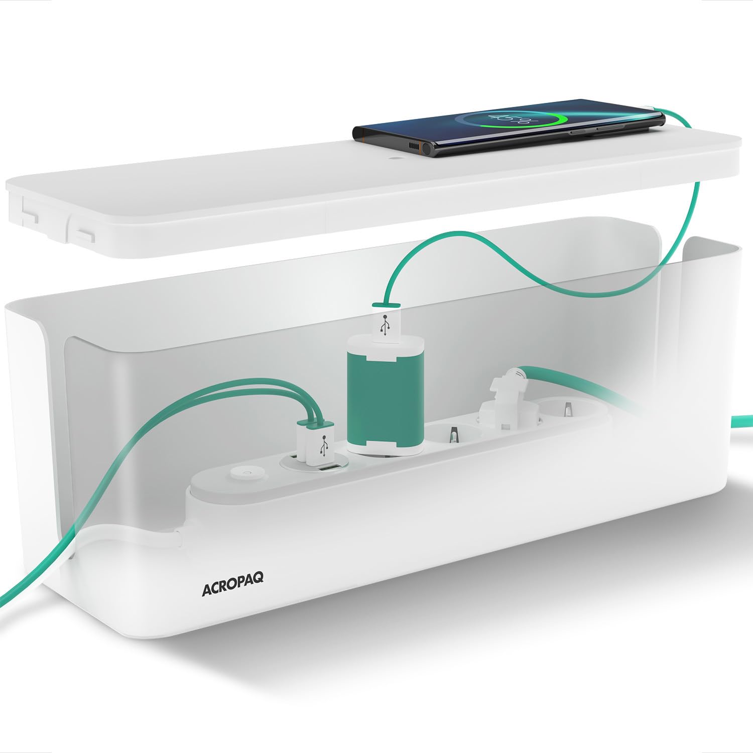 Scatola Porta Cavi Grande 40.6x13.4x15.6cm, Bianco