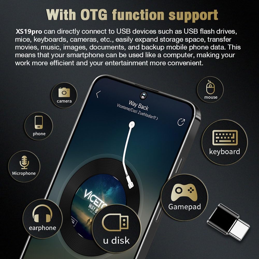 Mini Smartphone 4G Dual SIM 3.88'' Android 12, Beige - immagine 5