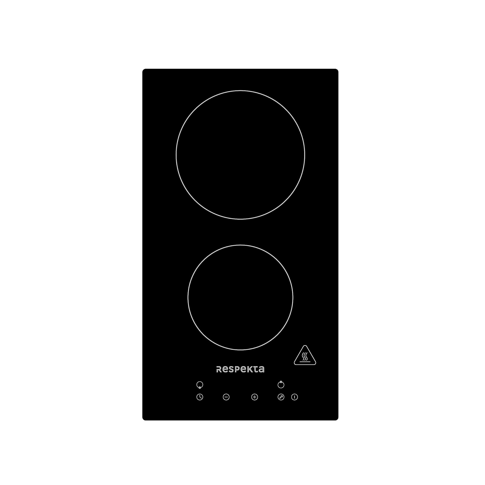 Respekta Domino - Piano Cottura Induzione 2 Piastre 30 cm, Nero
