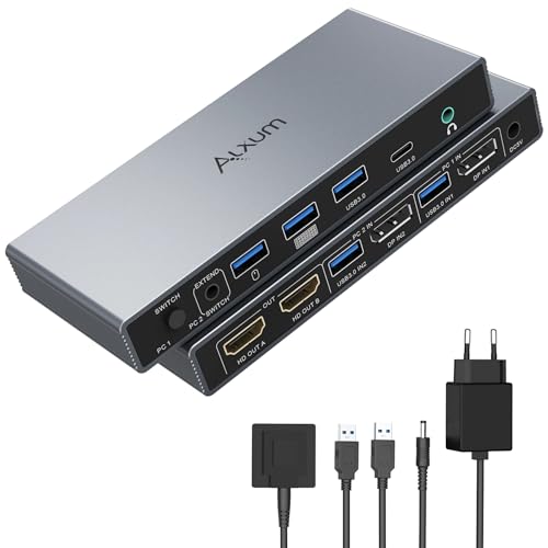 Alxum Switch KVM per 2 PC e 2 Monitor 4K@60Hz