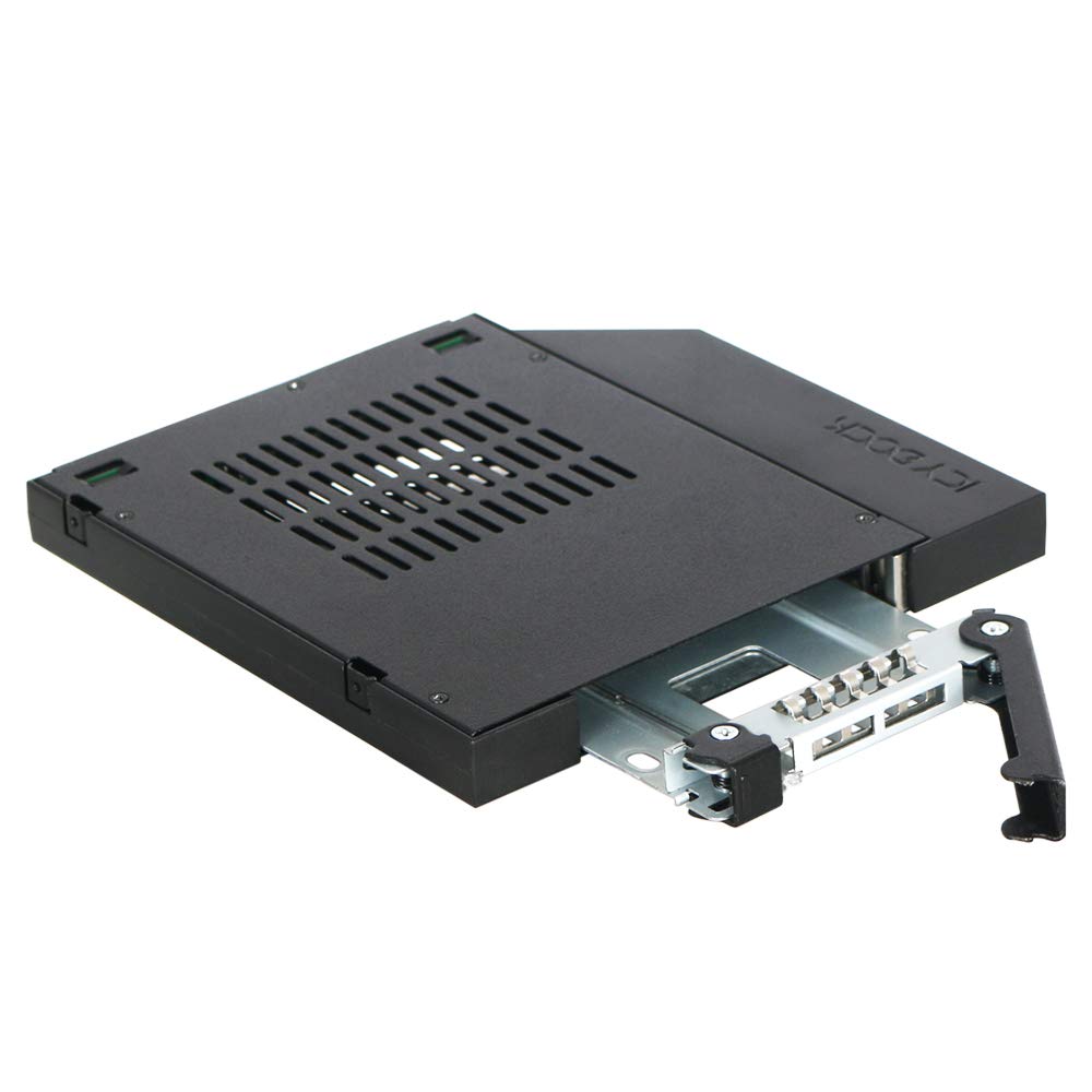 Icy Dock Caddy Adattatore per Disco Rigido con Rack Mobile, Custodia per Rack per SSD/HDD 2,5” SATA Hot-Swap per alloggiamento per unità Ottica Slim CD/Dvd-Rom 12,7 mm - ToughArmor MB411SPO-1B