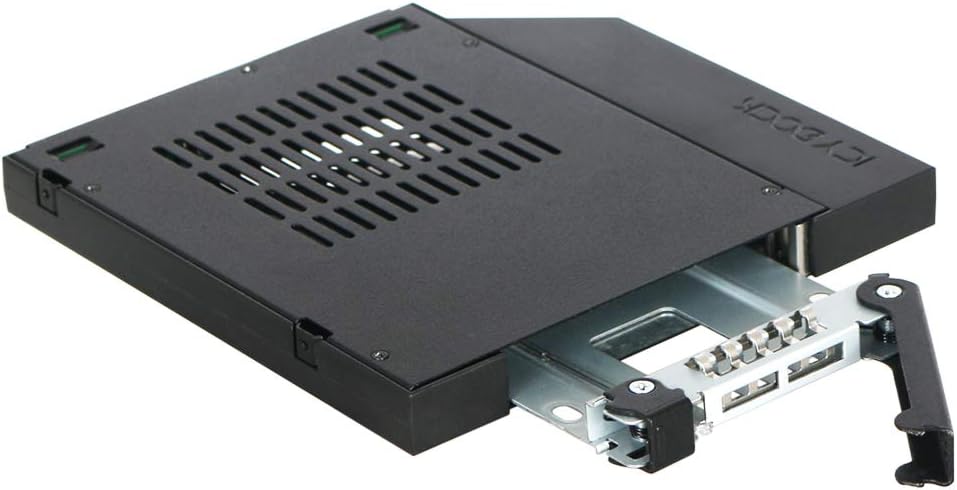 Icy Dock Caddy Adattatore per Disco Rigido con Rack Mobile, Custodia per Rack per SSD/HDD 2,5” SATA Hot-Swap per alloggiamento per unità Ottica Slim CD/Dvd-Rom 12,7 mm - ToughArmor MB411SPO-1B - immagine 1