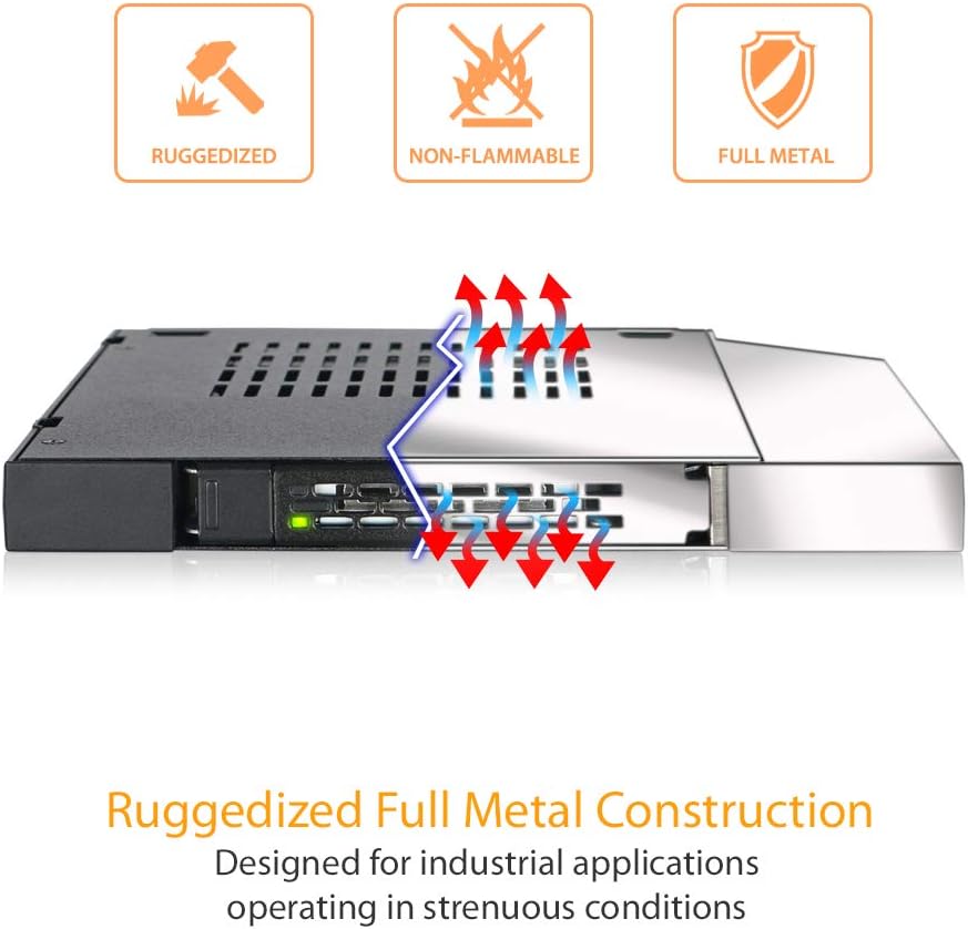 Icy Dock Caddy Adattatore per Disco Rigido con Rack Mobile, Custodia per Rack per SSD/HDD 2,5” SATA Hot-Swap per alloggiamento per unità Ottica Slim CD/Dvd-Rom 12,7 mm - ToughArmor MB411SPO-1B - immagine 6