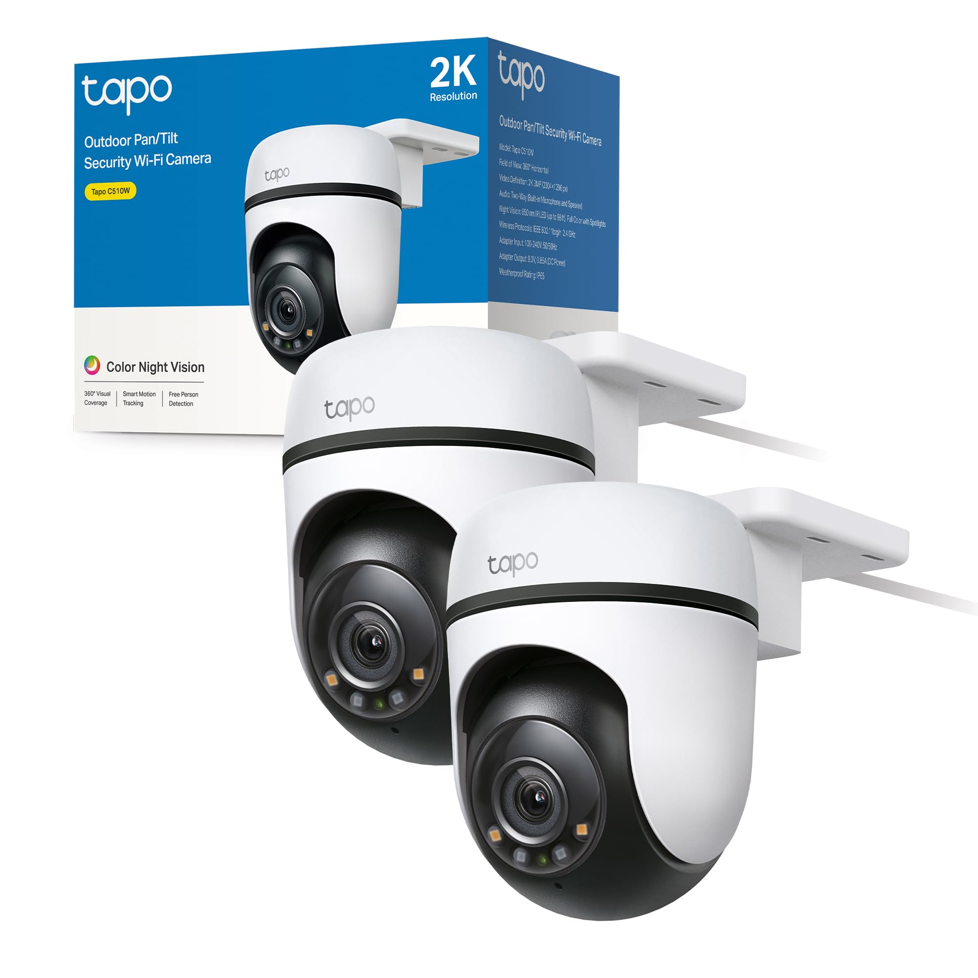 Tapo C510W (2-pack) Telecamera WiFi Esterno 2K 3MP