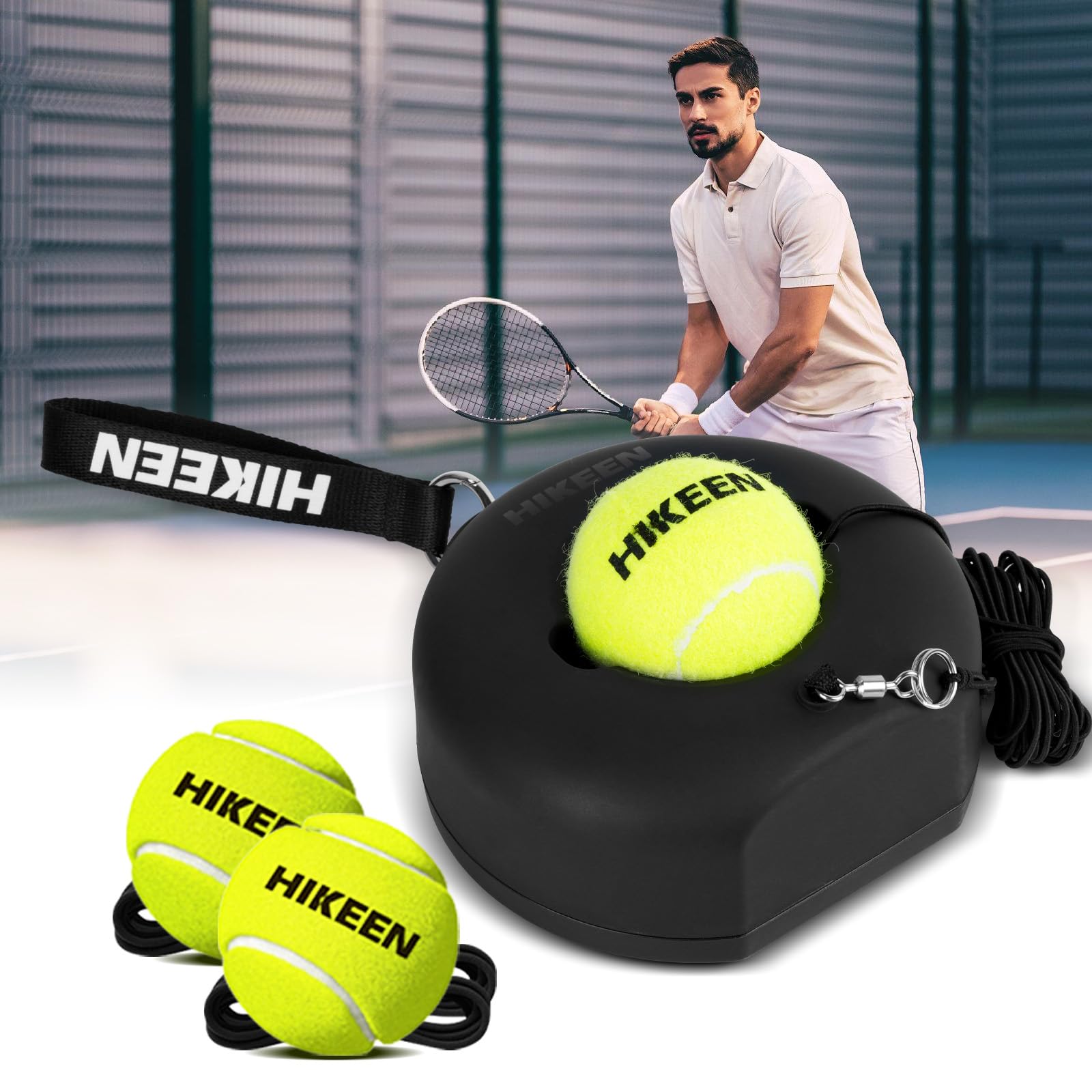 BOOSTEADY Tennis Allenatore Portatile con Base Metallica