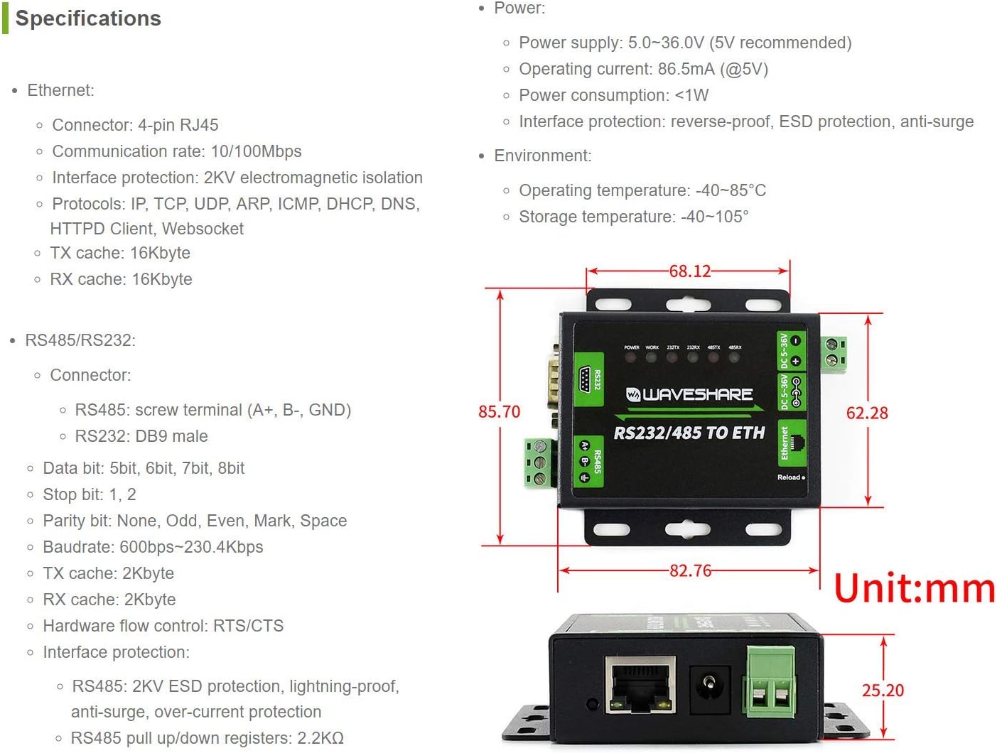 Ibest Convertitore Industriale RS232/RS485 a Ethernet - immagine 7